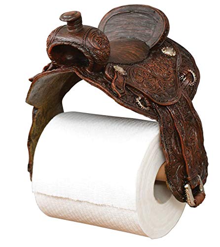 Rustic Western Toilet Paper Holder - AR Country Store Saddle Design | Bathroom Decor for Farmhouse, Cabin & Ranch Style Homes