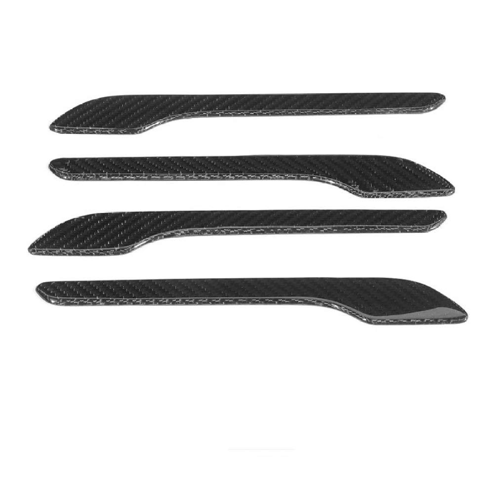 Premium 4-Piece Carbon Fiber Side Door Handle Covers for Tesla Model 3 (2018-2019) - Interior Car Accessories - Enhance Style & Protection for Daily Driving & Car Shows