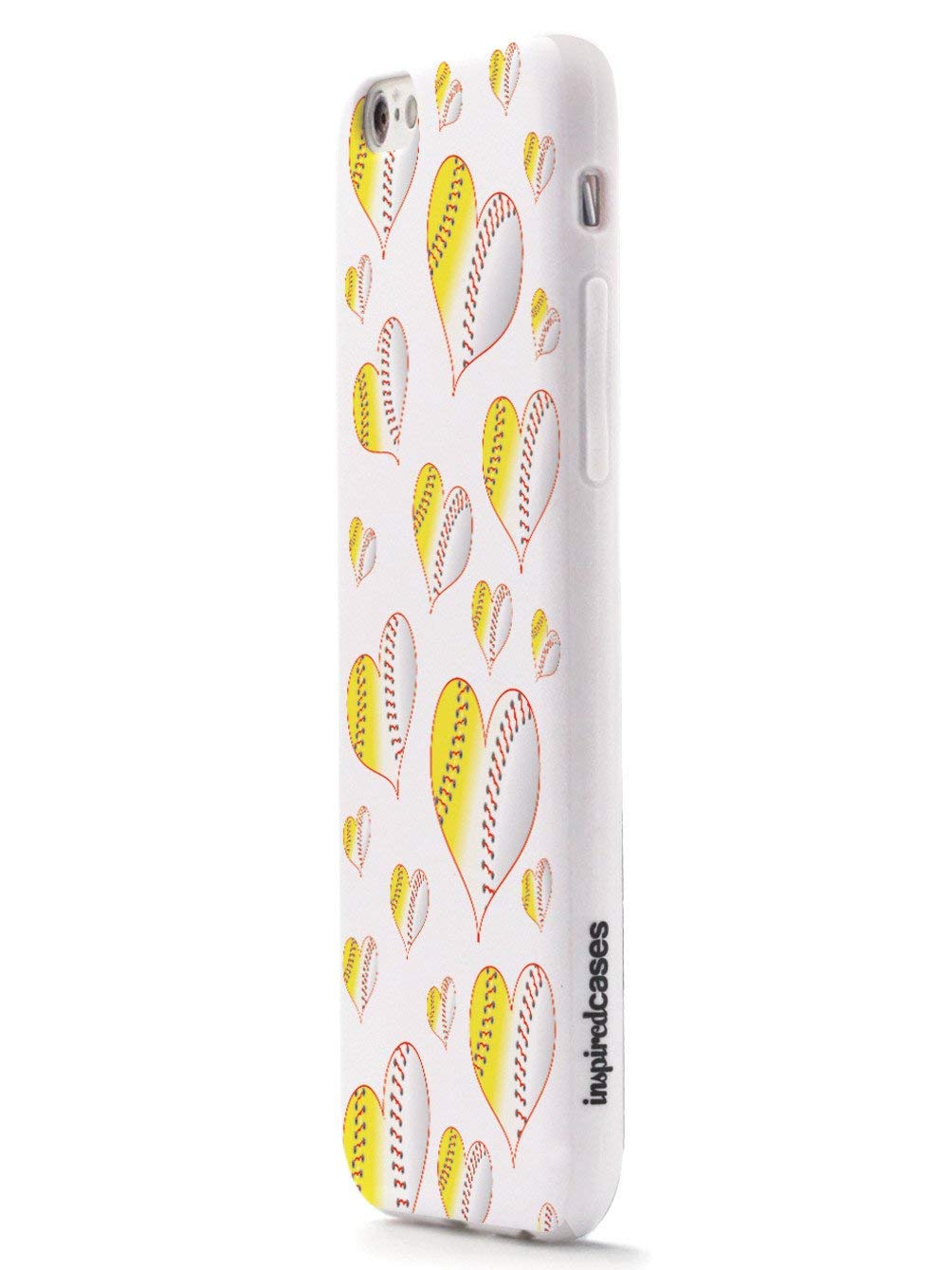 **Inspired Cases for iPhone 11 - 3D Textured Protective Phone Cover with Baseball & Softball Hearts Pattern - Shockproof & Slim Design - Perfect for Sports, Work & Daily Use (White)**