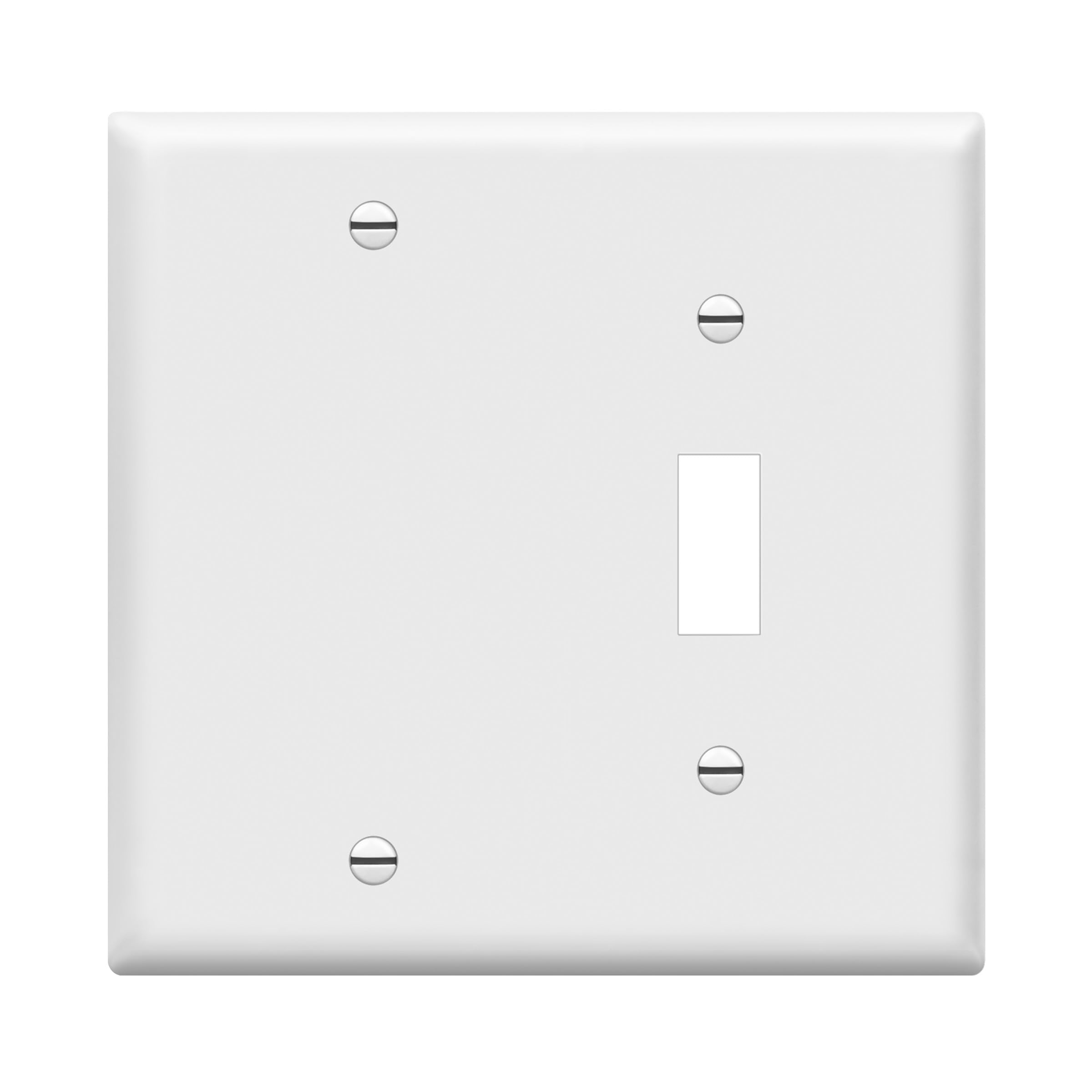 ENERLITES 2-Gang Toggle Switch & Blank Wall Plate Cover - 4.5