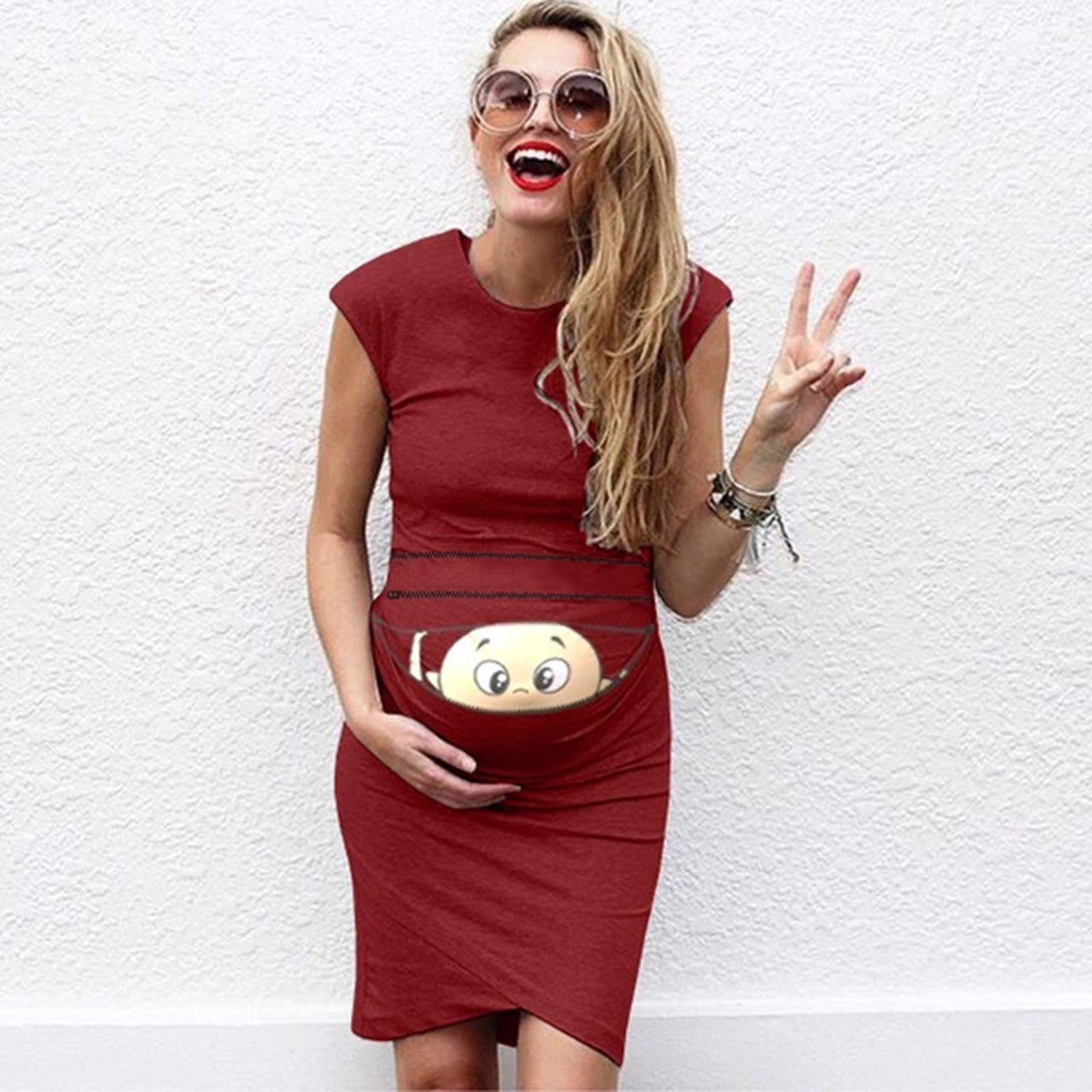 **Stylish Maternity Dress for Women - Floral Print Casual Mini Dress for Pregnancy - Perfect for Baby Showers, Maternity Photos & Everyday Comfort**