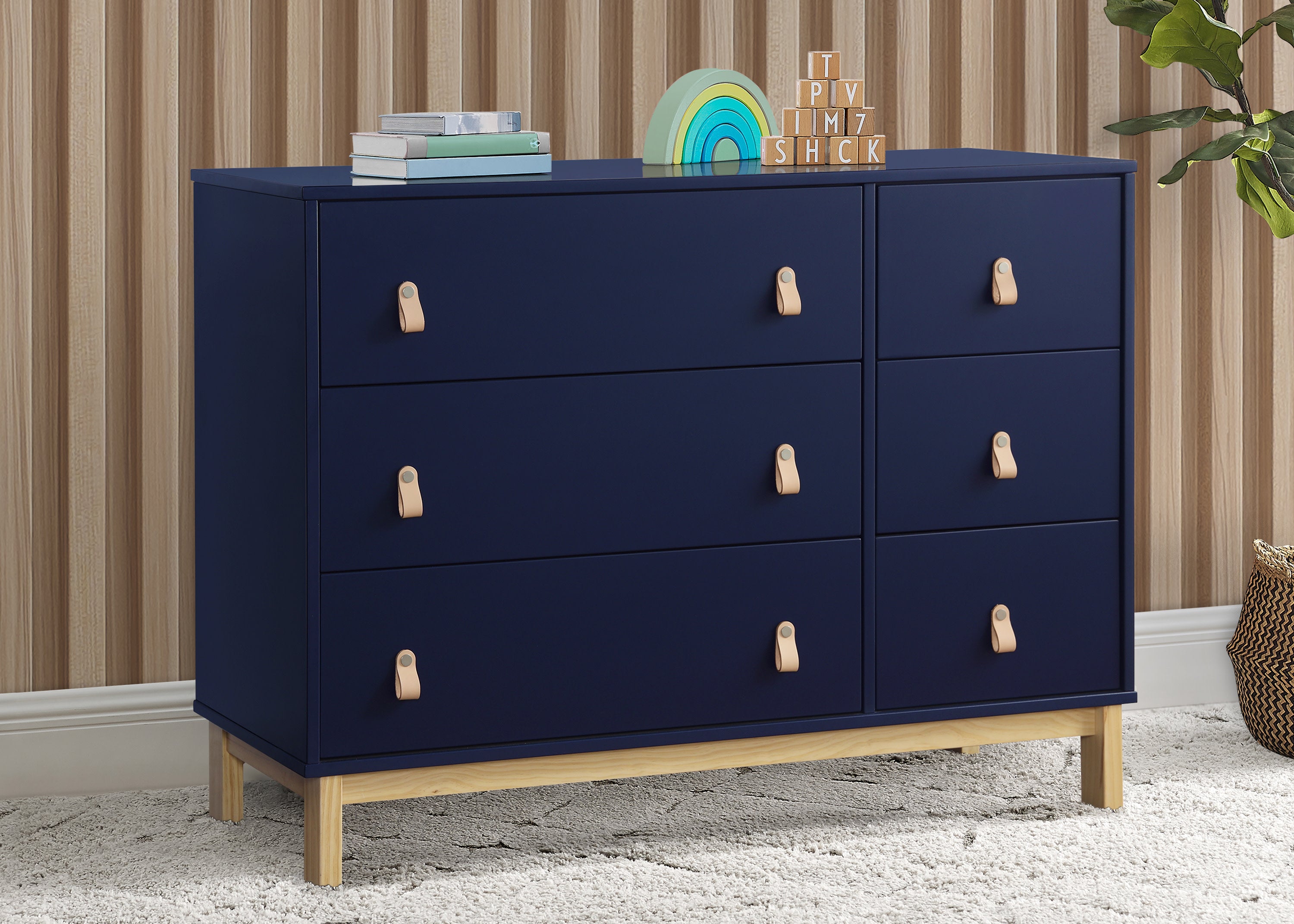 BabyGap Legacy 6-Drawer Dresser with Leather Pulls & Interlocking Drawers - Nursery Storage Solution for Baby Clothes, Blankets & Essentials