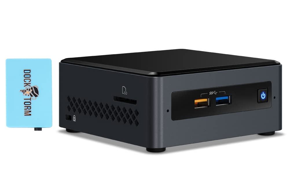 Intel NUC7CJYHN Mini PC - Celeron J4005 Dual-Core, 8GB RAM, 256GB SSD, WiFi, Bluetooth, Windows 10 Pro - Compact Desktop Computer for Home Office, School & Business Use with Dual HDMI Ports