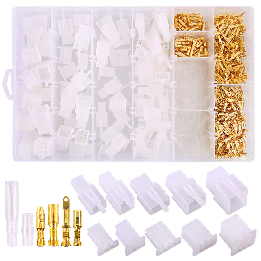 Swpeet 700Pcs & 400Pcs 6.3MM Automotive Electrical Wire Connectors Kit - Waterproof Car Wire Terminals for DIY Auto Repair, Truck, Boat Wiring Projects