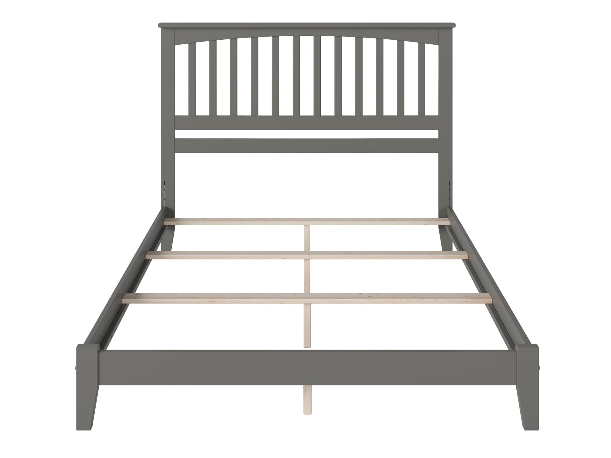 AFI Mission Queen Size Foundation Bed Frame with USB Charging Ports, Grey - Perfect for Modern Bedrooms & Guest Rooms