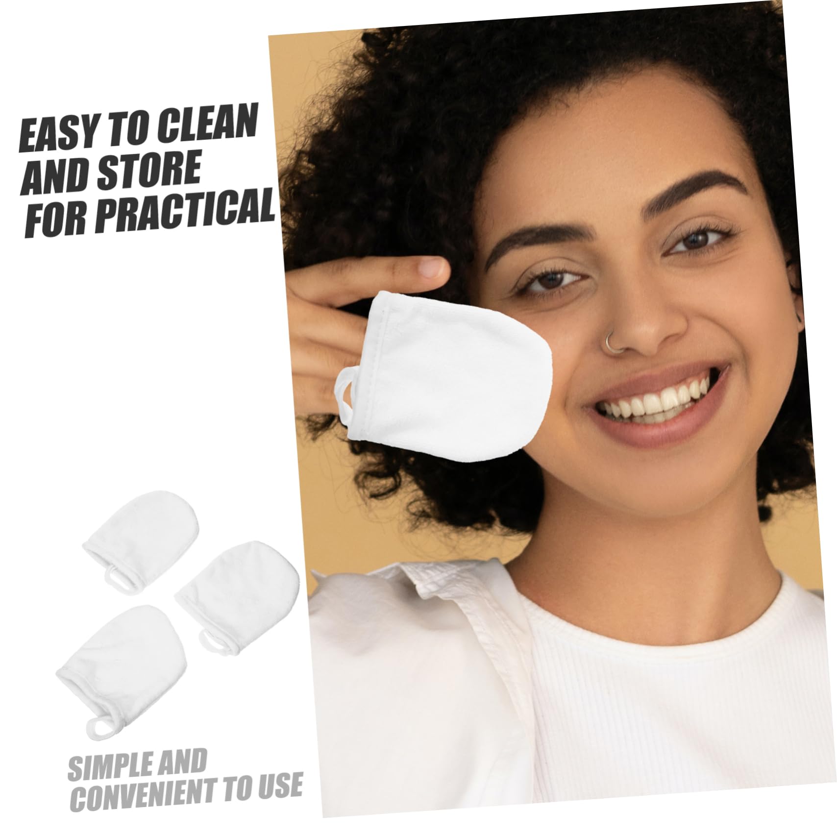 NOLITOY 9-Piece Makeup Remover Gloves Set - Gentle Exfoliating Facial Mitts, Cream Face Towels & Mousse Powder Puffs for Soft Skin | Perfect for Daily Makeup Removal & Skincare Routine