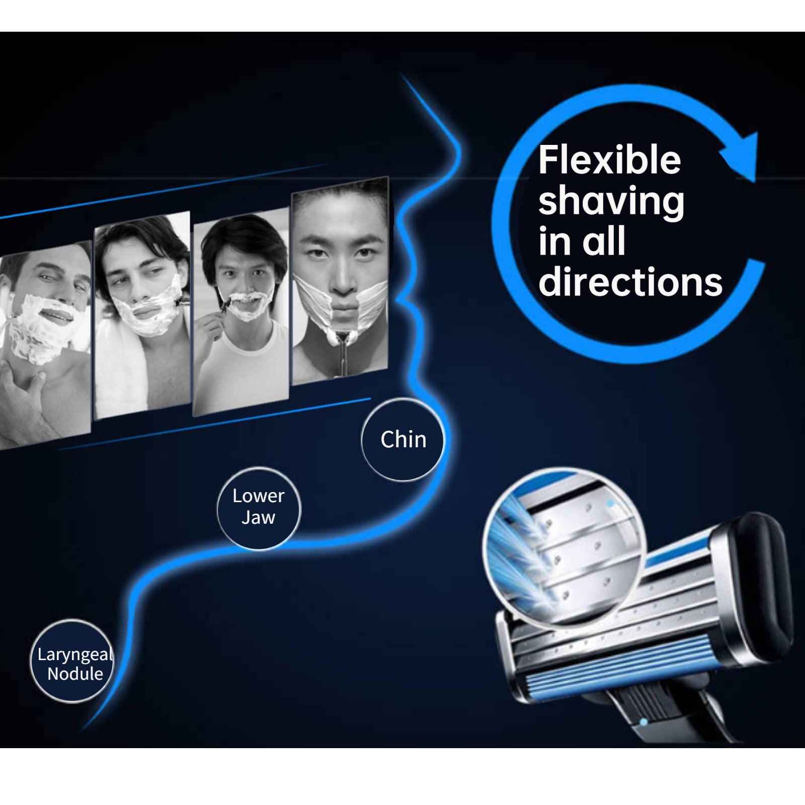 Premium 12-Count Men's Razor Blade Refills - Ultra Sharp 3-Blade Cartridges for Smooth Shaving with Dual Lubrication Strip | Perfect for Travel, Daily Grooming & Sensitive Skin Care