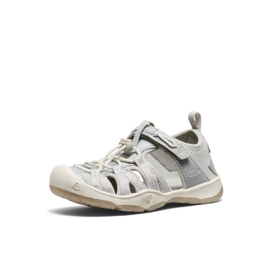 Little Girls' Moxie Sandal - Silver Glitter | Comfortable & Stylish Summer Sandals for Toddlers | Perfect for Beach, Pool & Outdoor Play