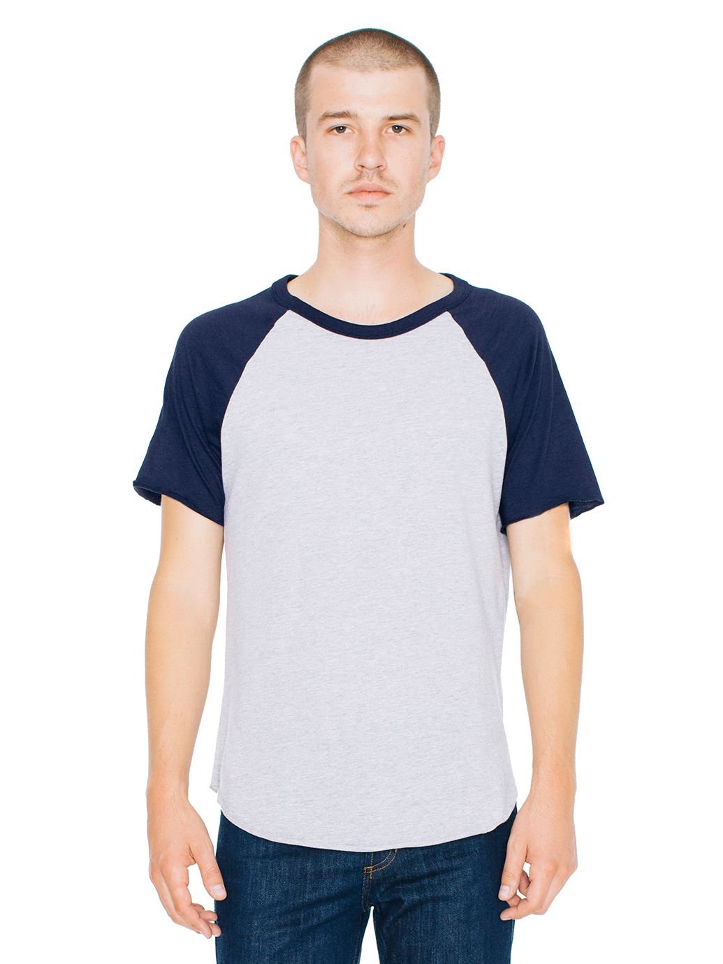 American Apparel Men's 50/50 Cotton-Polyester Raglan T-Shirt - Comfortable Casual Wear for Everyday, Gym & Street Style