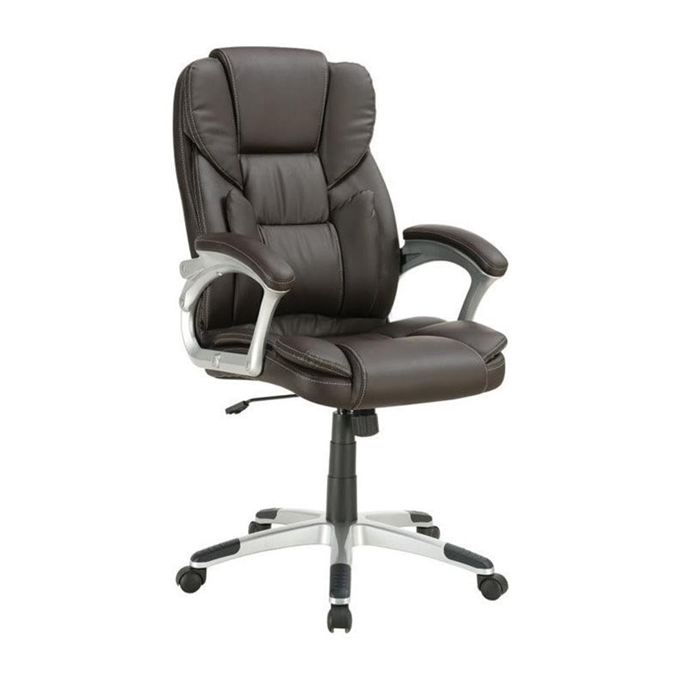 UrbanPro Adjustable Lumbar Support Faux Leather Office Chair - Ergonomic Brown Executive Chair for Home & Office Workspace Comfort