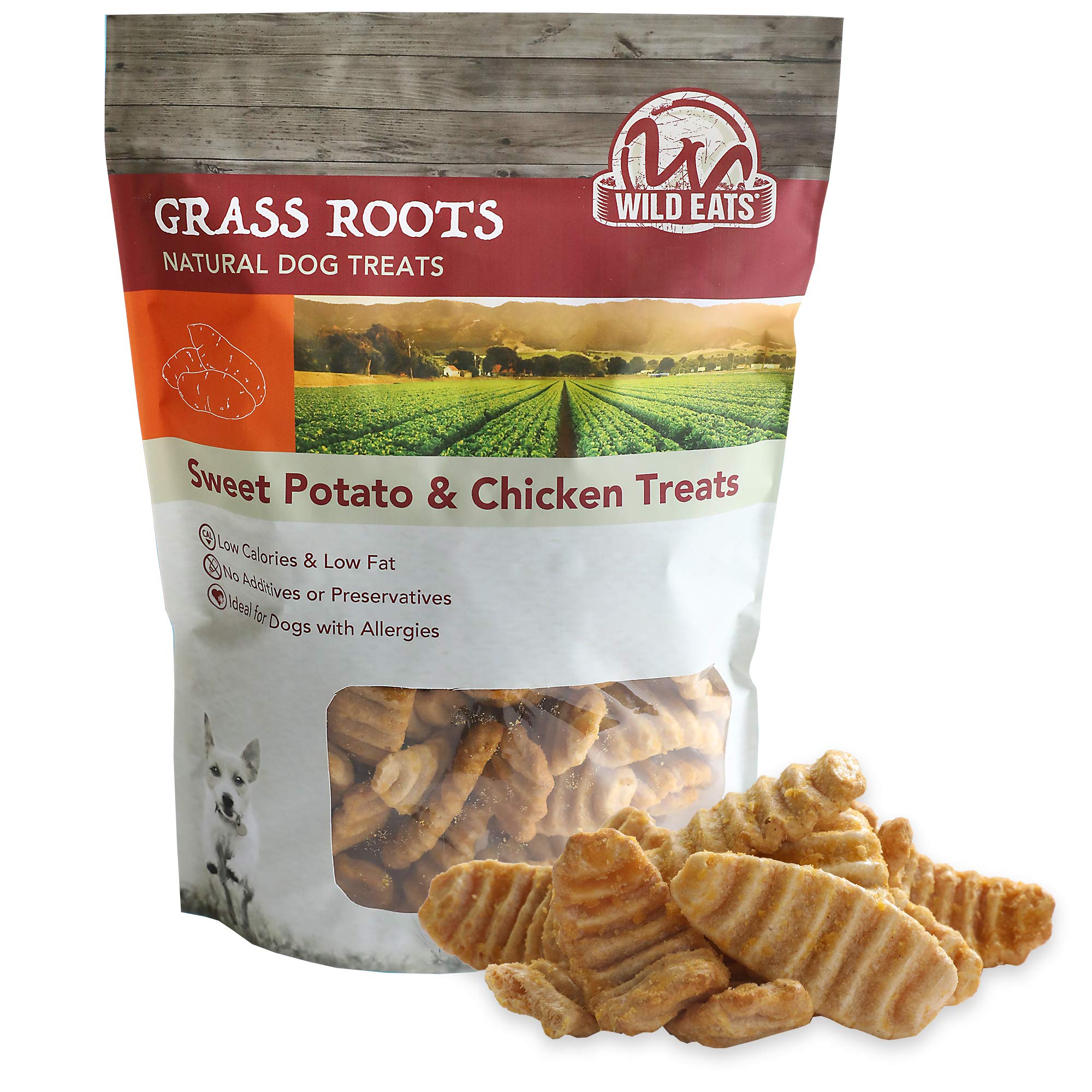 Healthy Low Calorie Sweet Potato & Chicken Dog Treats 12 oz - Grain Free, Low Fat Training Snacks for Small & Large Dogs - Perfect for Reward, Obedience & Dental Care
