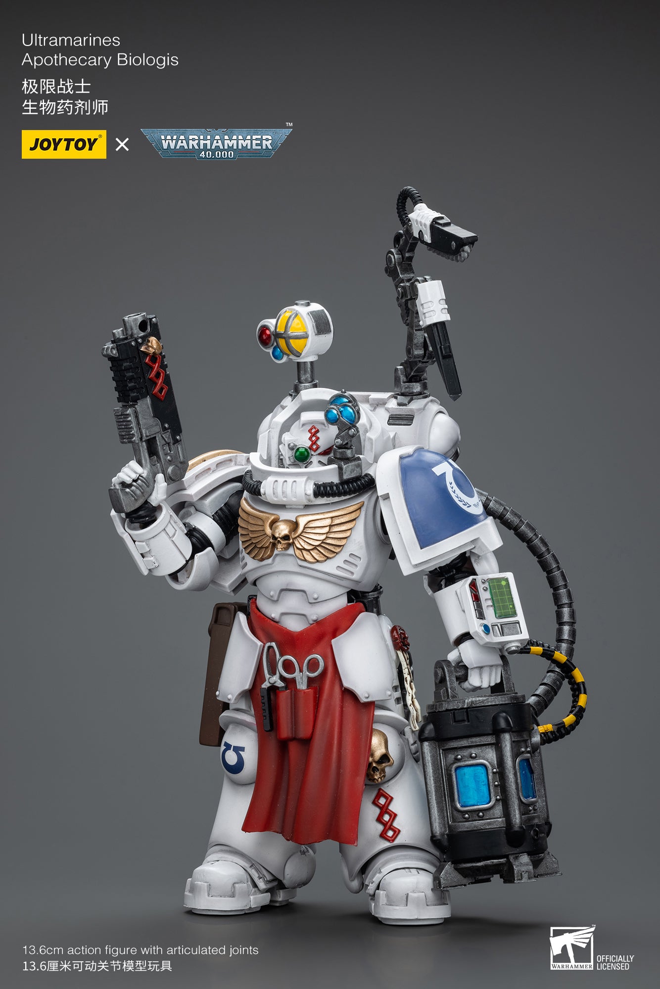 JOYTOY 1/18 Warhammer 40K Ultramarines Apothecary Biologis Action Figure - Reissue Collectible Model for Tabletop Gaming & Display