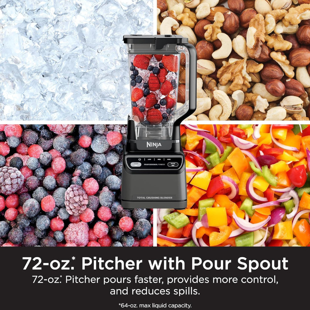 Ninja BR201CCO Professional Blender 2.0 - High-Power Countertop Blender for Smoothies, Shakes & Food Prep | Certified Refurbished with Home Essentials Warranty | Perfect for Kitchens, Restaurants & Healthy Lifestyles