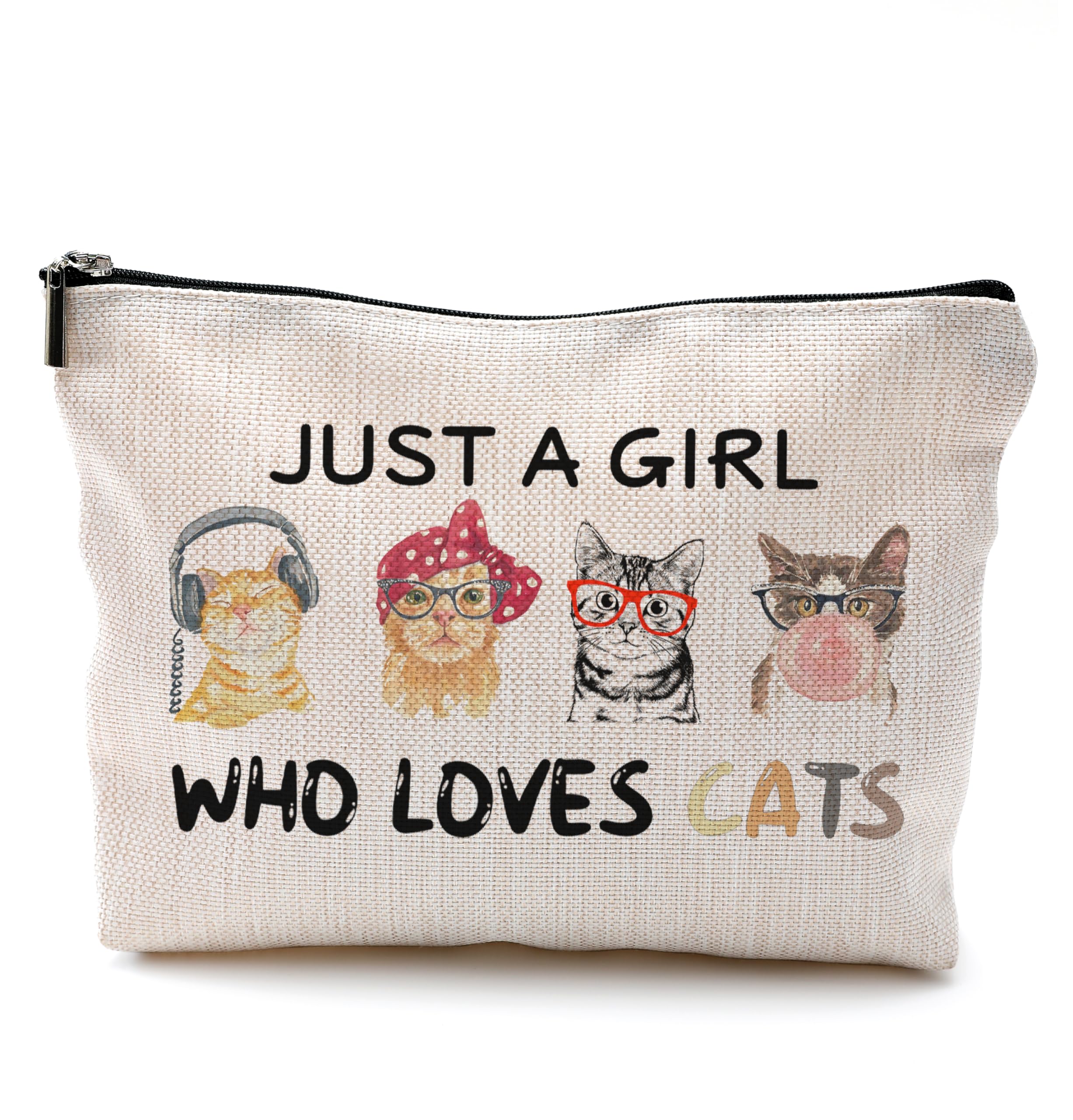 Funny Cat Makeup Bag with Zipper - Perfect Gift for Cat Lovers & Birthday Presents