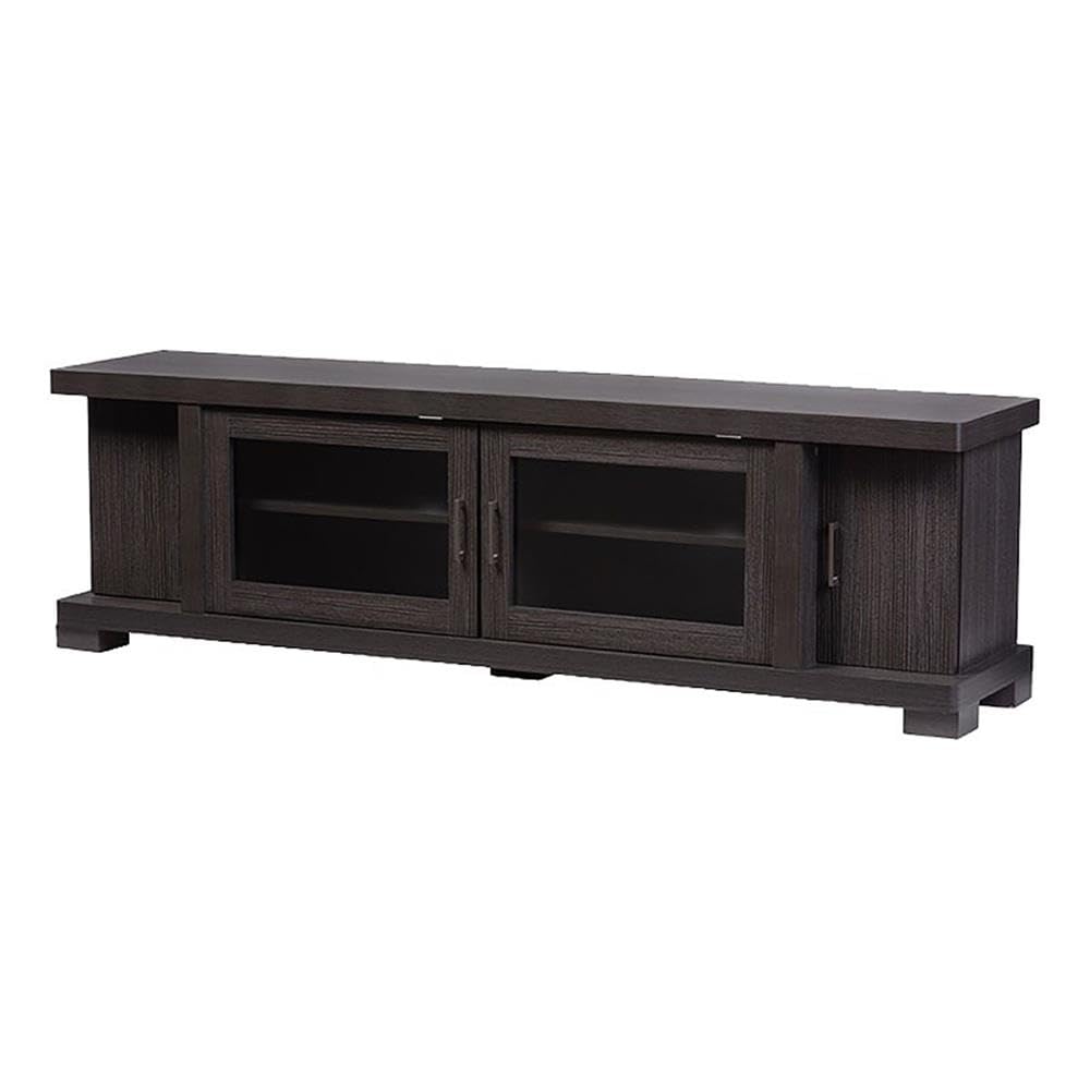 BOWERY HILL 70 Inch TV Stand Entertainment Center with Storage - Espresso Brown Modern TV Console for Living Room, Bedroom & Home Theater