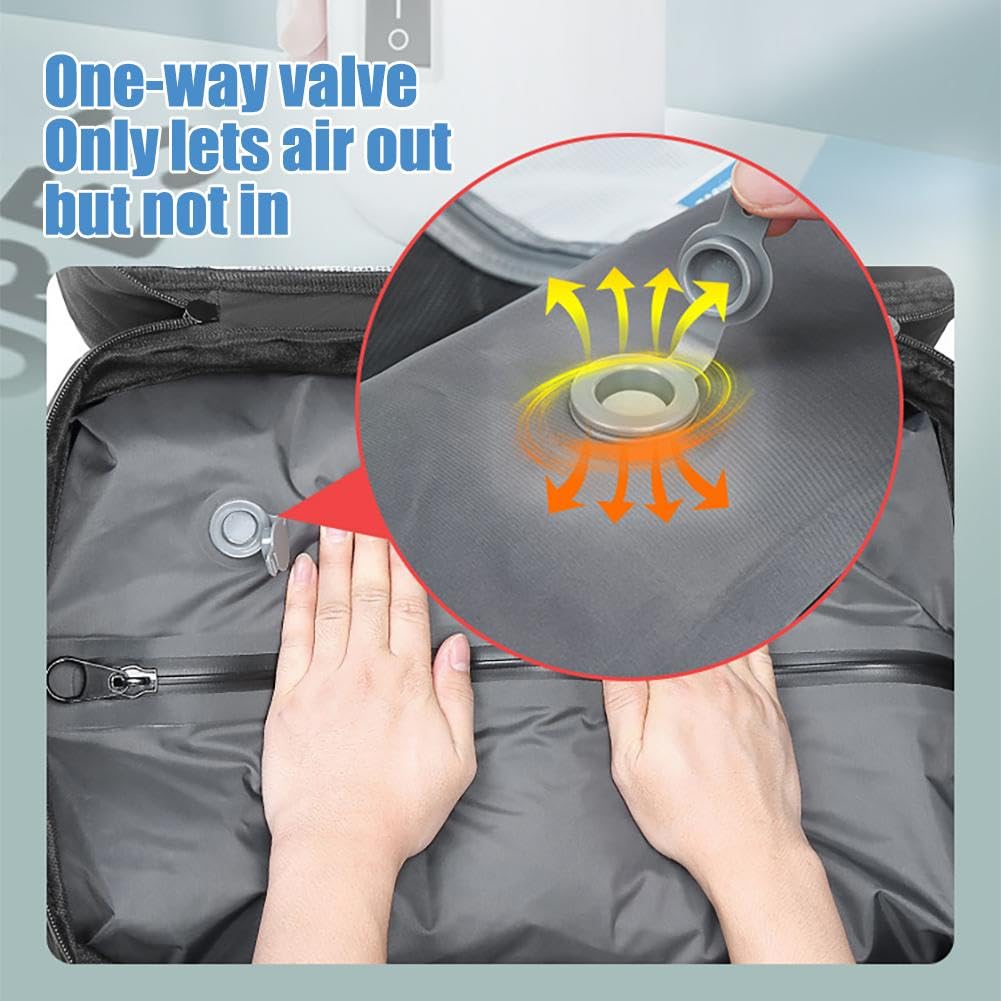 Expandable Vacuum Travel Backpack with Sealed Compression System - Large Carry On Luggage for Airplane, Hiking & Business Trips | Waterproof & Space Saving Design