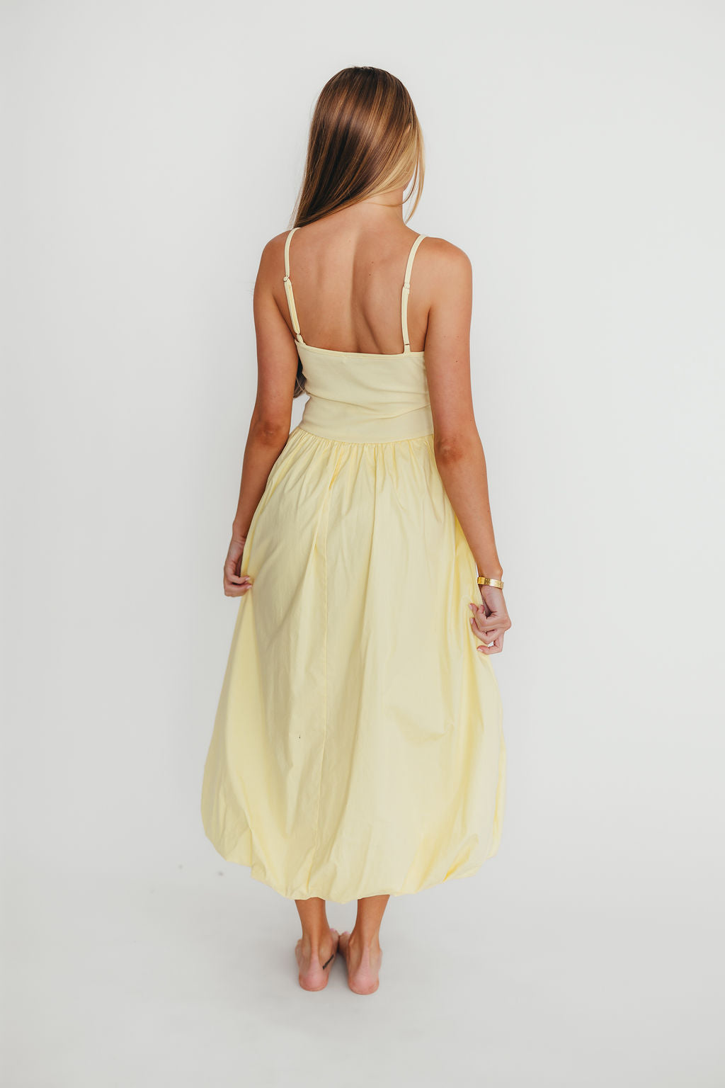 Marisol Bubble Maxi Dress in Yellow - Flowy Summer Beach Dress for Women | Perfect for Vacations, Weddings & Outdoor Parties