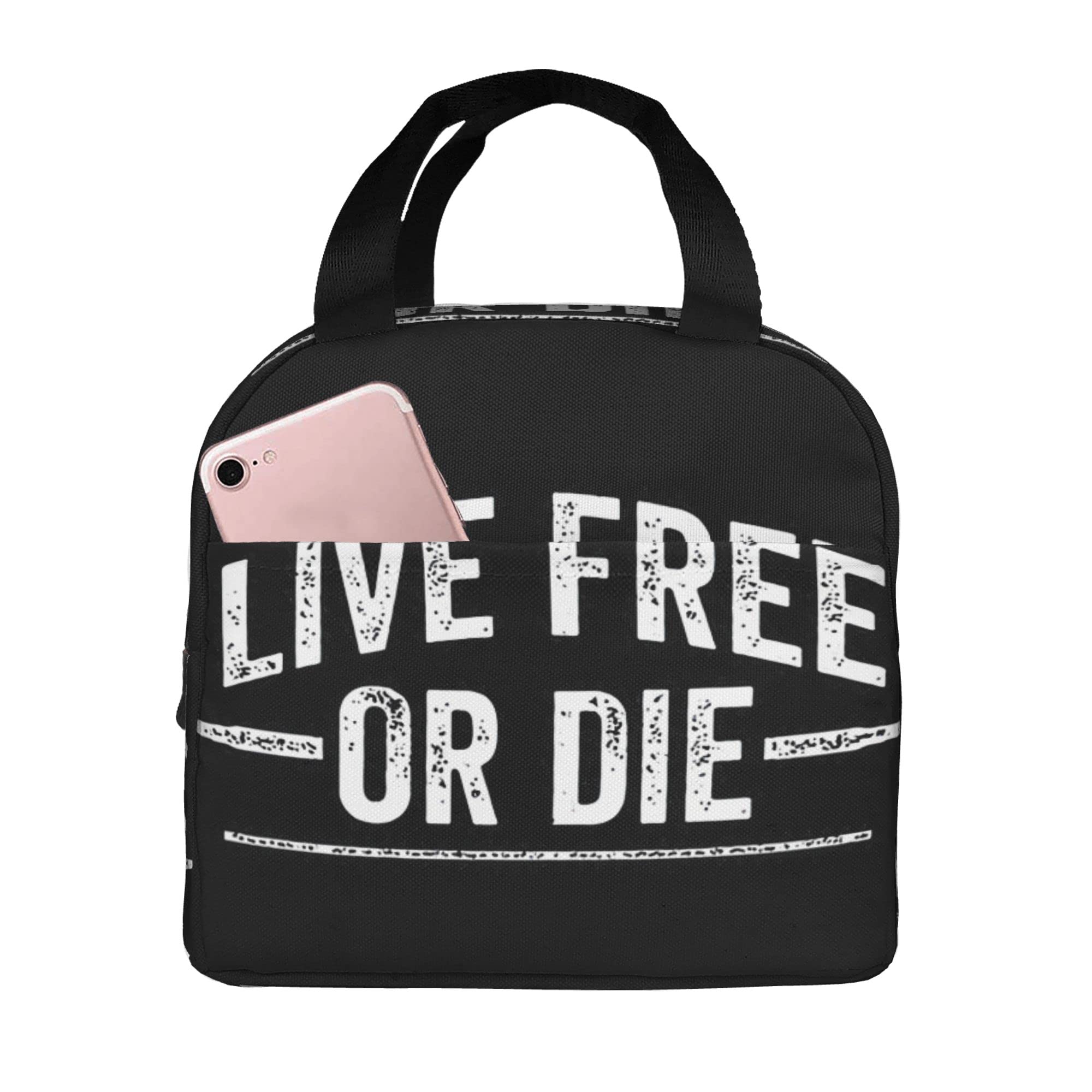 Live Free Or Die Insulated Lunch Box for Women - Thermal Waterproof Freezable Cooler Bag with Containers | Perfect for Work, School, Picnics & Outdoor Activities