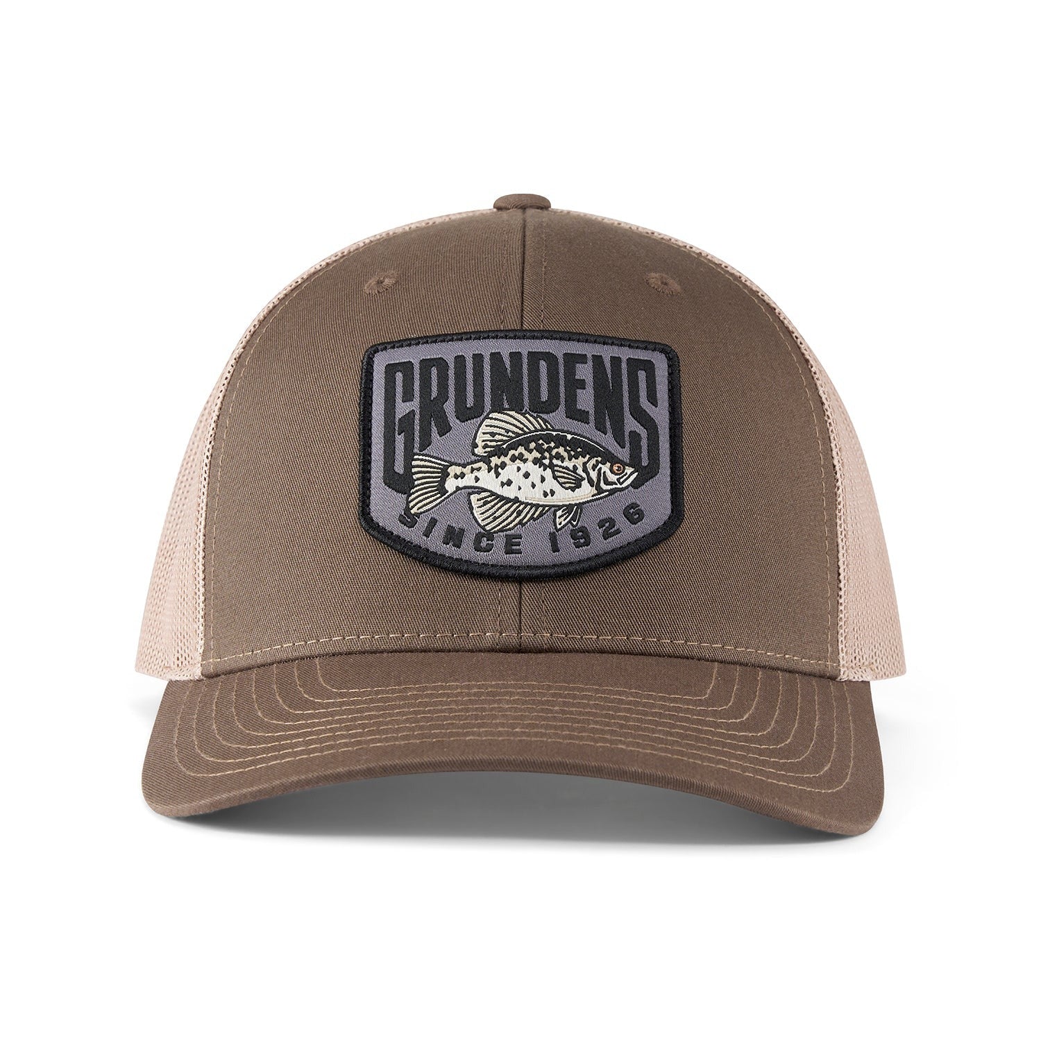 Grundens Crappie Patch Trucker Hat for Fishing Enthusiasts - Adjustable Mesh Back Cap for Outdoor Activities & Casual Wear