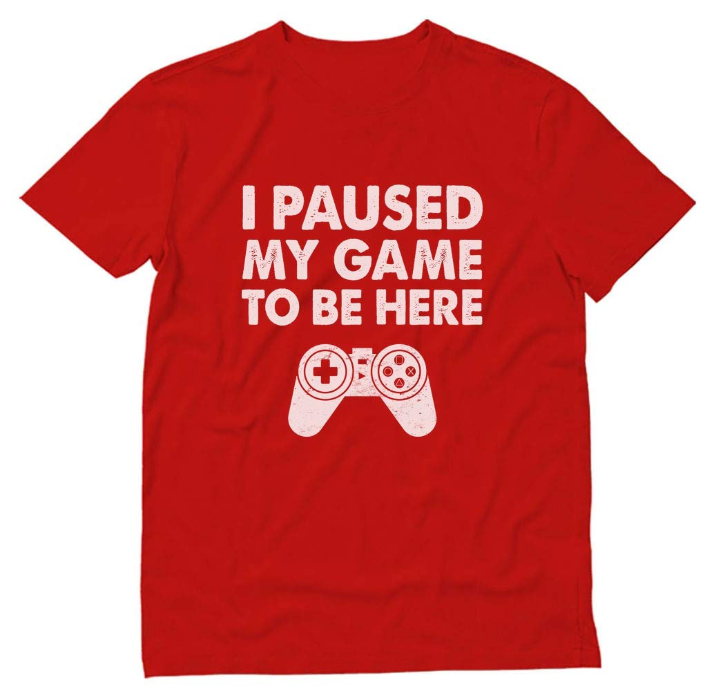 Funny Gaming T-Shirt for Men - I Paused My Game to Be Here Shirt - Cool Gamer Apparel Gift for Boyfriend - Perfect for Gaming Parties, Conventions & Casual Wear
