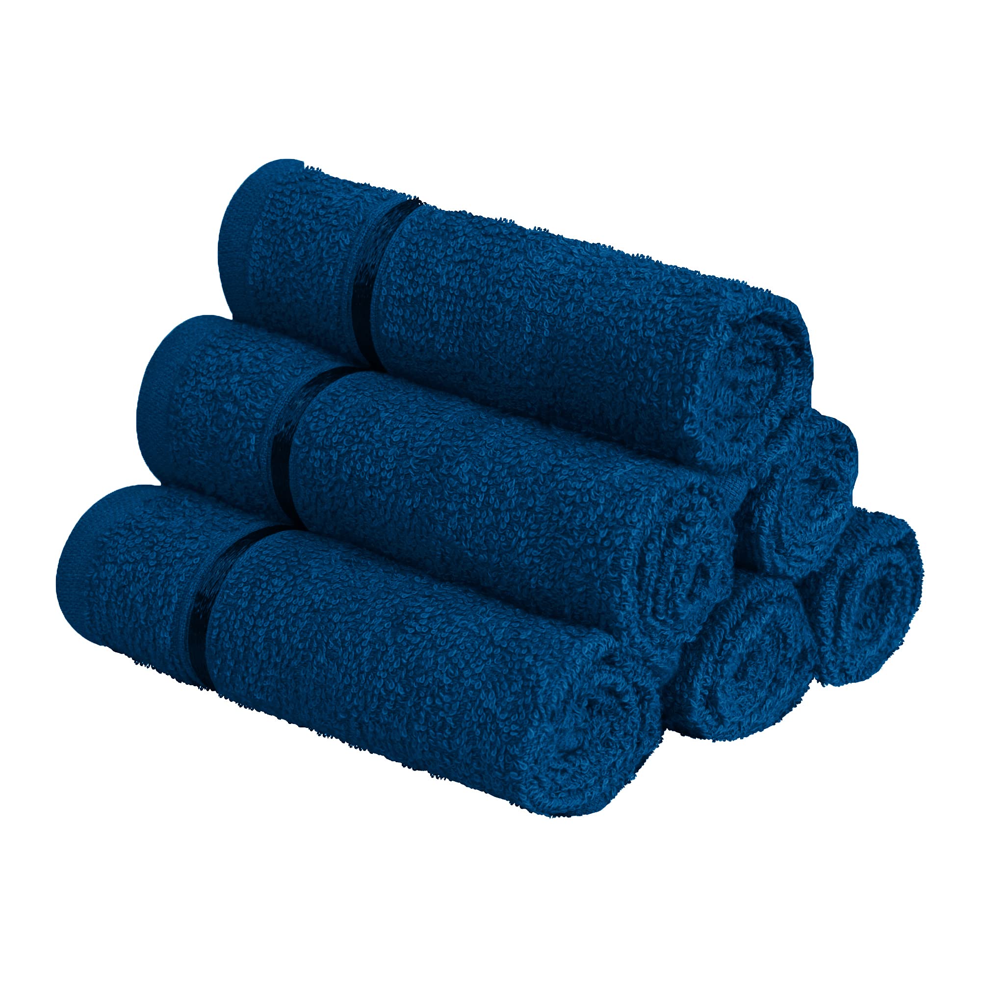 Story@Home 6-Pack 100% Cotton Face Towels | 450 GSM Quick-Dry Navy Blue Towels for Men & Women | Soft Facial Towels for Washing, Spa & Skincare | Ideal Kitchen & Bathroom Towels for Daily Use