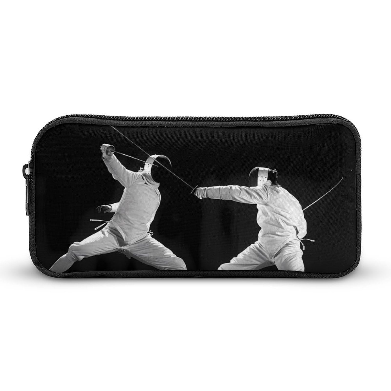 Fencing Art Martial Arts Pencil Case - Large Capacity Zippered Pen Pouch for School, Office & Travel - Stationery Organizer & Makeup Bag for Students, Artists & Professionals