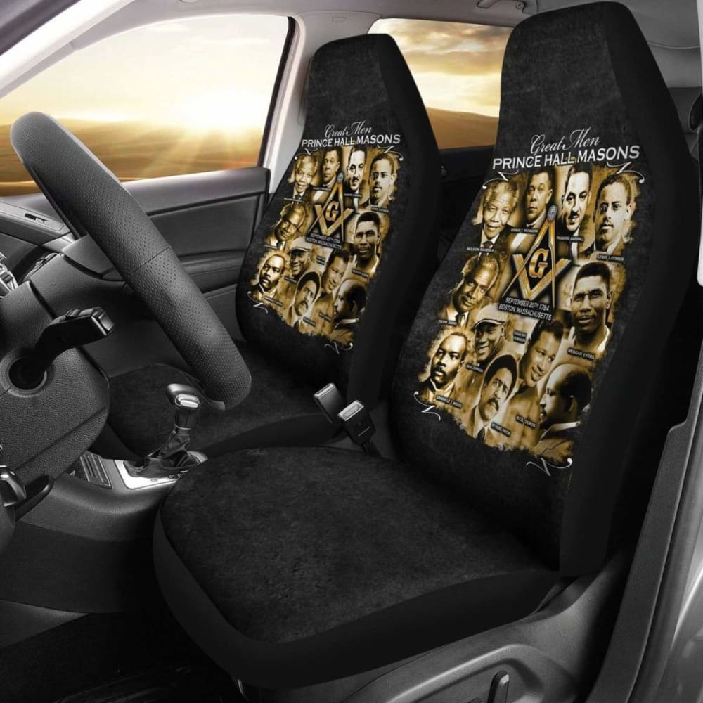 Premium African Print Car Seat Covers - Prince Hall Freemasonry Design (105905) | Stylish & Durable for SUVs, Sedans & Trucks | Perfect for Road Trips, Commuting & Car Enthusiasts