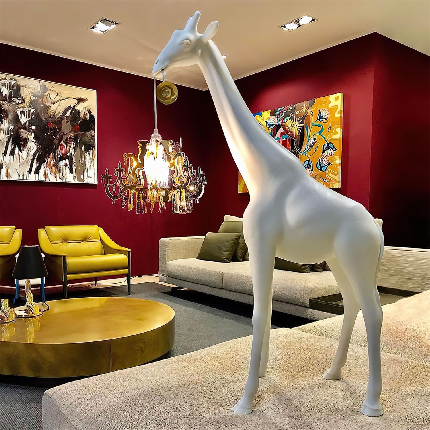 Modern Giraffe Sculpture Floor Lamp - Handcrafted Metal Animal Lamp for Living Room, Bedroom, Nursery Decor - Unique Standing Light for Home, Office, or Gift Idea