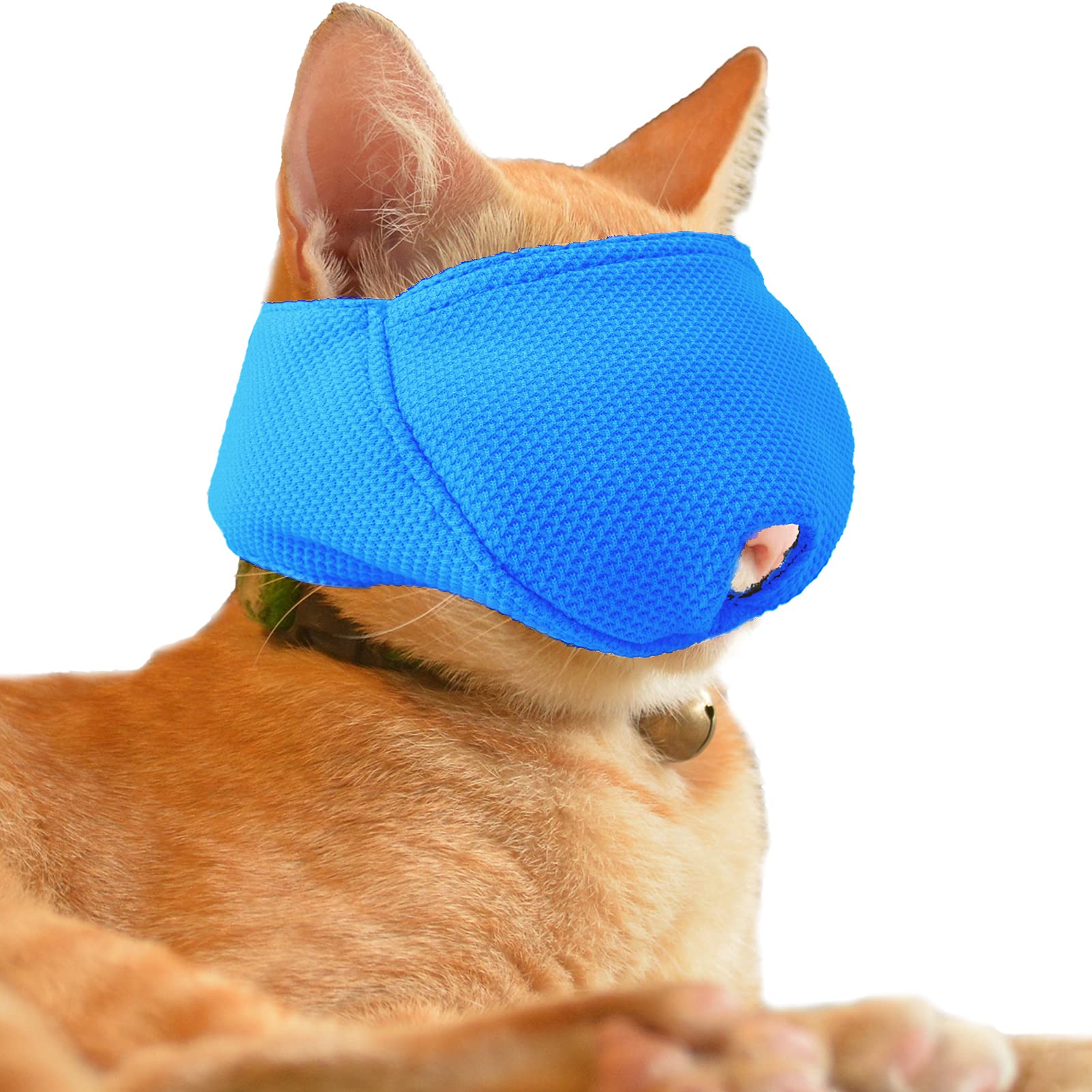 Soft Flexible Cat Muzzle for Biting Prevention - Breathable Cat Mask Mouth Guard for Grooming & Anti-Scratch (XS, Blue) - Perfect for Vet Visits, Nail Trimming & Pet Grooming