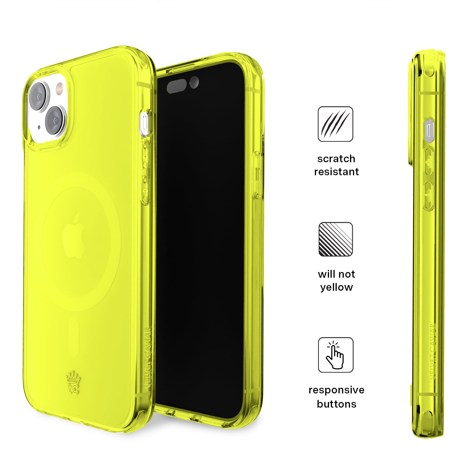 Neon Yellow Clear iPhone Case - Shockproof & Slim Protective Cover for iPhone [Model] - Perfect for Outdoor Activities, Sports & Daily Use