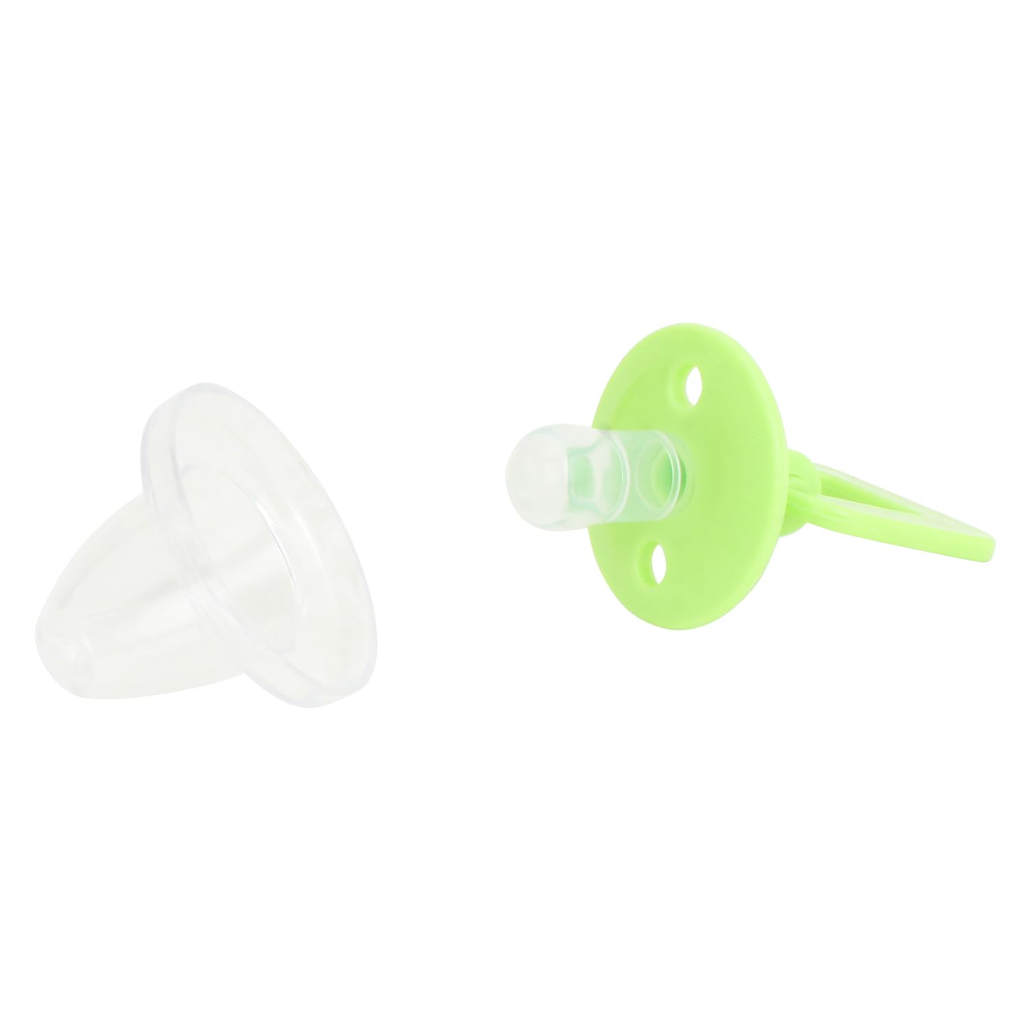 Joy Buzz BPA-Free Silicone Pacifier & U-Shape Toothbrush Combo for Babies 0-12 Months | Safe Infant Oral Care Set | Perfect for Teething Relief & Early Dental Hygiene (Green & Pink) | Ideal for Home, Travel & Daycare Use