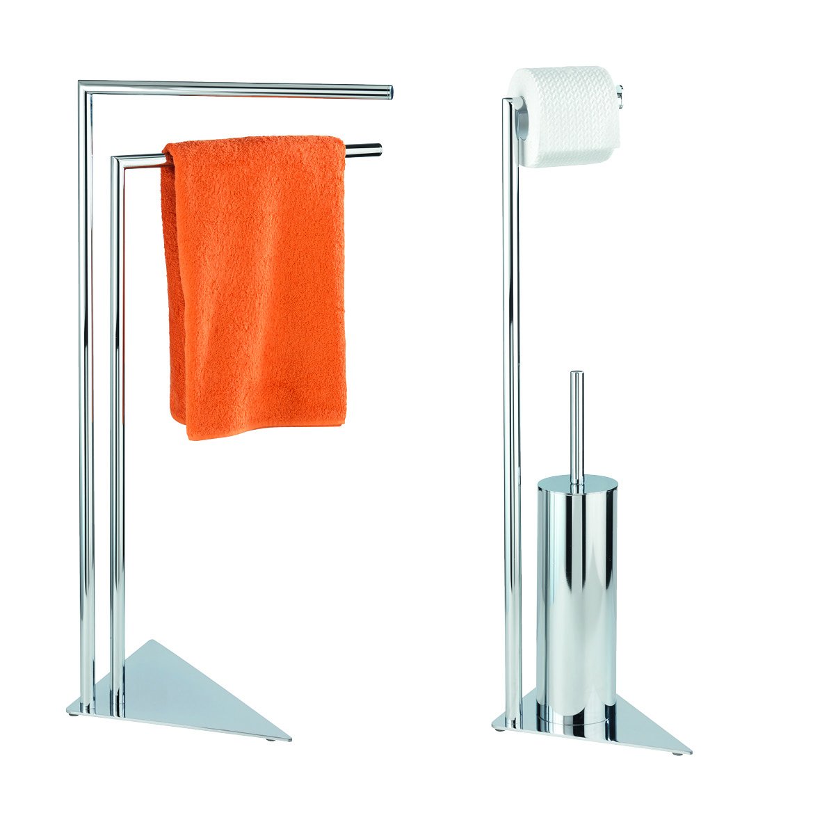 Wenko 18565100 Chrome Towel & Clothes Stand - 44.5 x 81 x 42 cm - Modern Bathroom & Bedroom Organizer for Towels, Robes & Clothes - Space Saving Storage Solution for Home, Apartment & Dorm