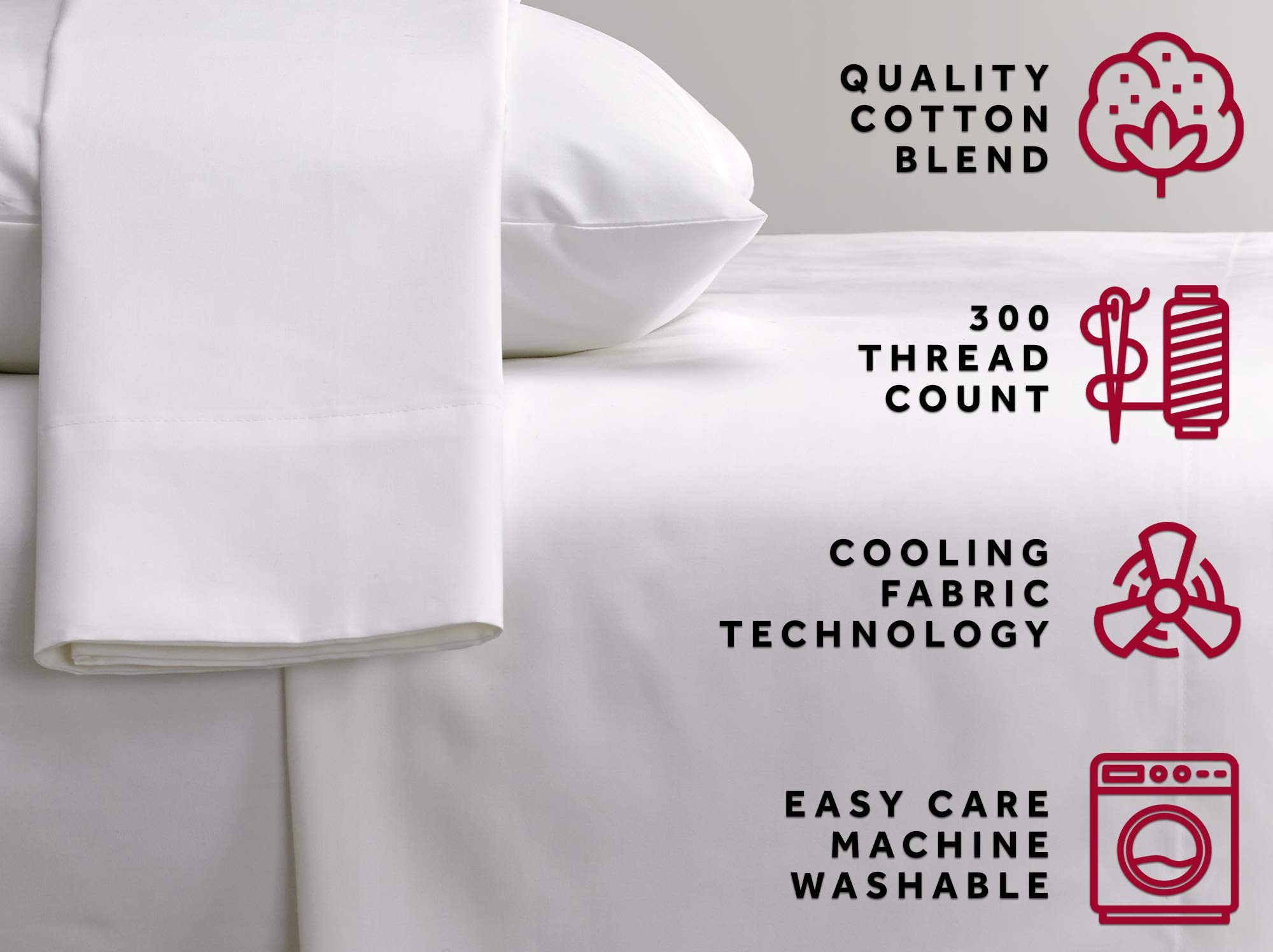 Premium Marriott Signature Pillowcases - Ultra Soft & Breathable Cotton Blend Pillow Cover Set of 2 (Queen Size) for Luxury Hotels & Home Bedroom Comfort