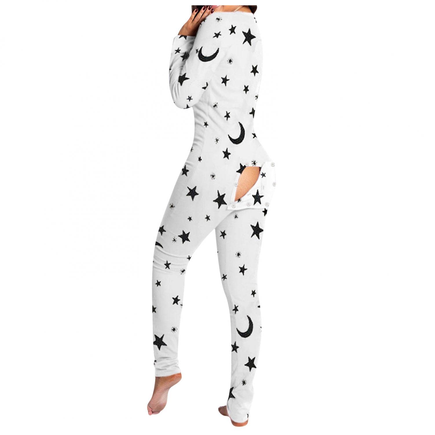 Plus Size Women's Lingerie Pajama Jumpsuit - Long Sleeve One Piece Sleepwear Bodysuit Set for Comfortable Nightwear & Lounge Wear