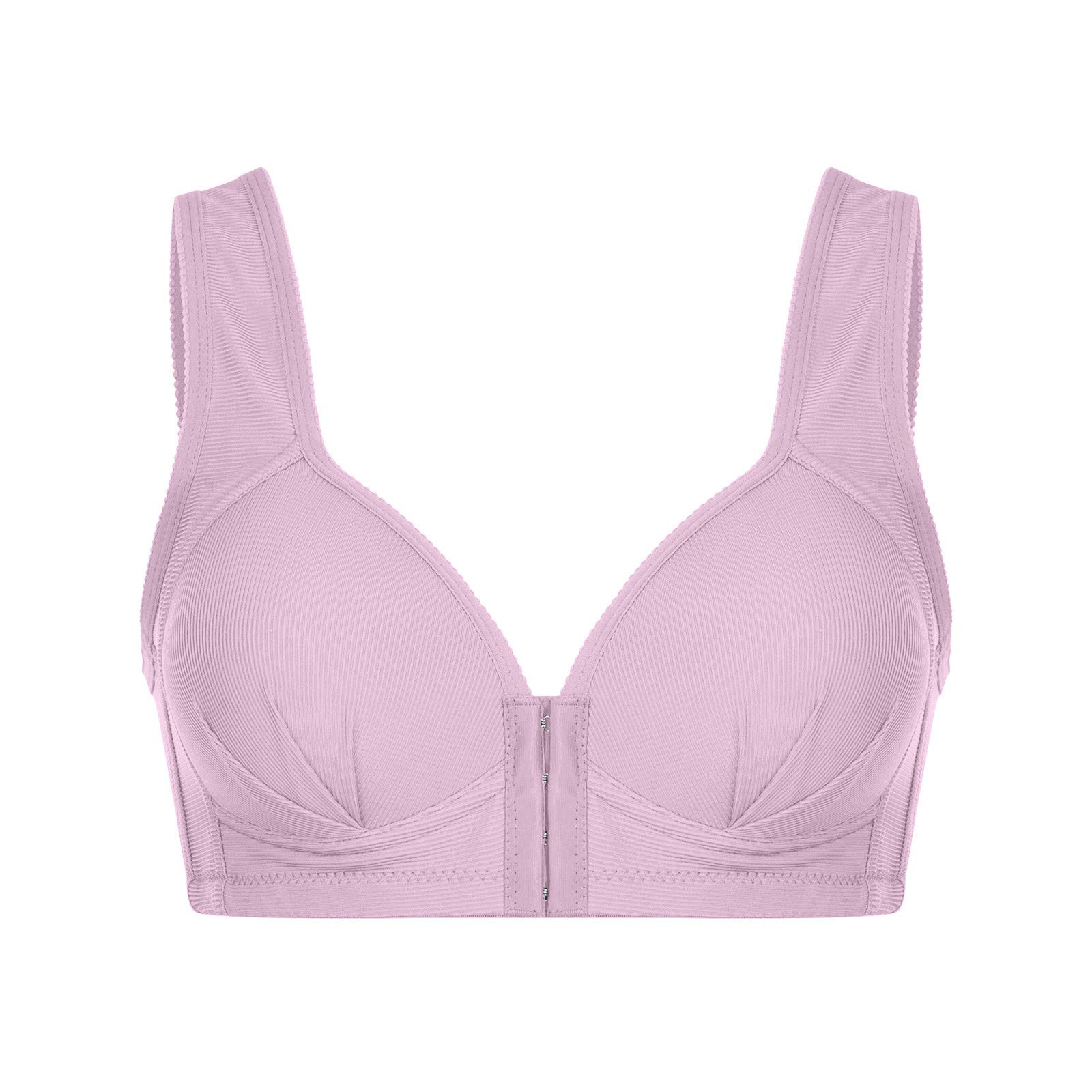 GREFER Seamless Sports Bras for Women - Wireless Comfort Yoga Bras, Stretchy Crop Tops for Everyday Wear, Medium, Pink - Perfect for Gym, Running & Lounge Wear