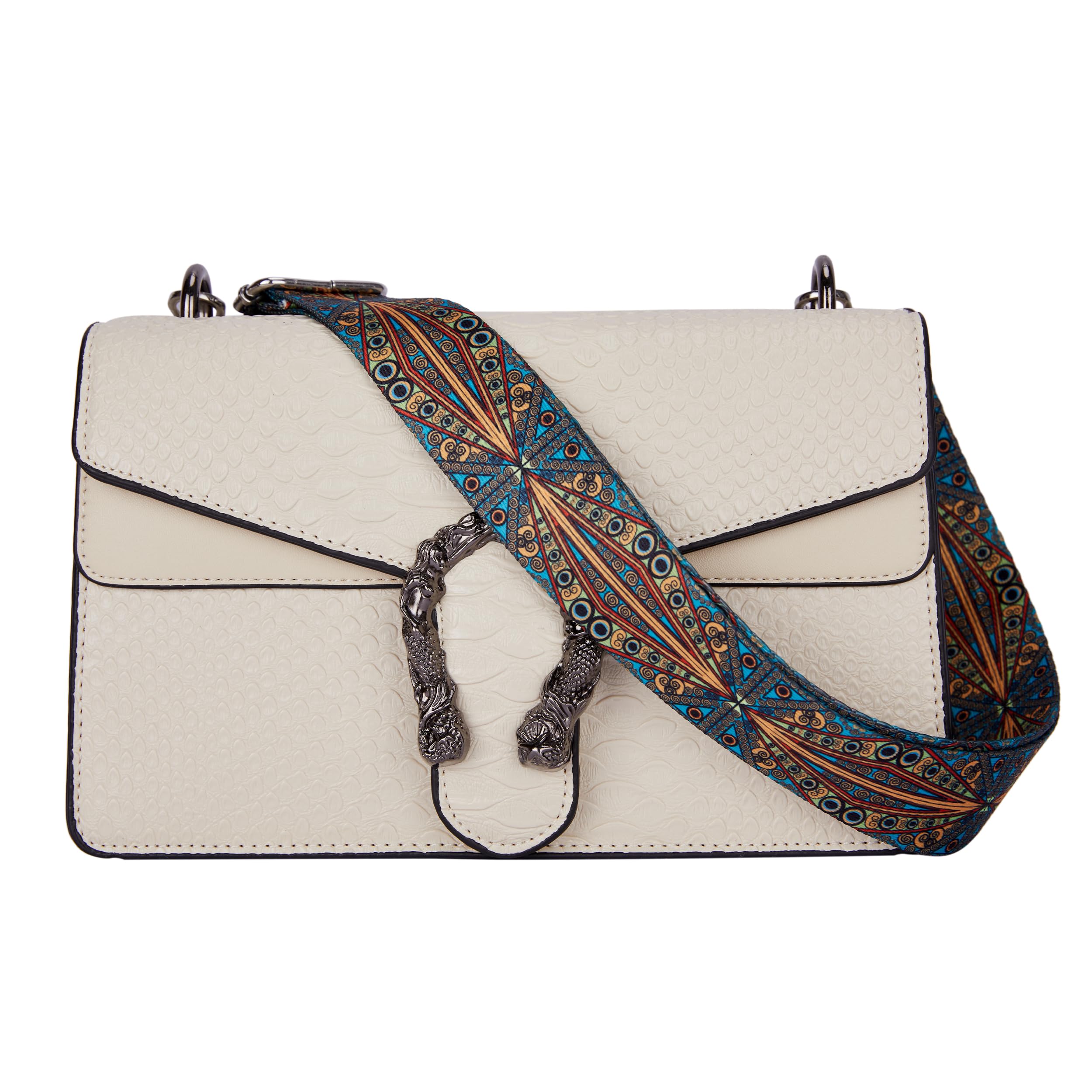 GLOD JORLEE Women's Crossbody Shoulder Bag - Embossed Snake Pattern PU Leather Handbag, Evening Clutch Purse for Casual Outings, Parties & Date Nights