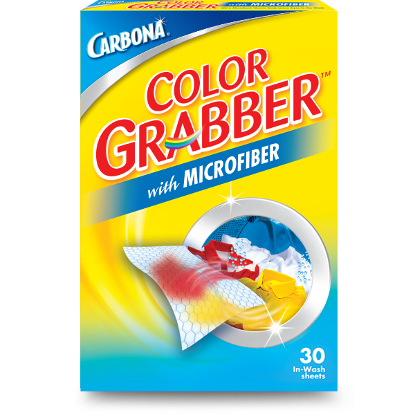 CARBONA® Color Grabber™ with Microfiber - 30 Sheets | Laundry Color Catcher for Mixed Loads | Prevents Color Bleeding & Dye Transfer | Safe for All Fabrics | Perfect for Whites, Brights & Dark Clothes