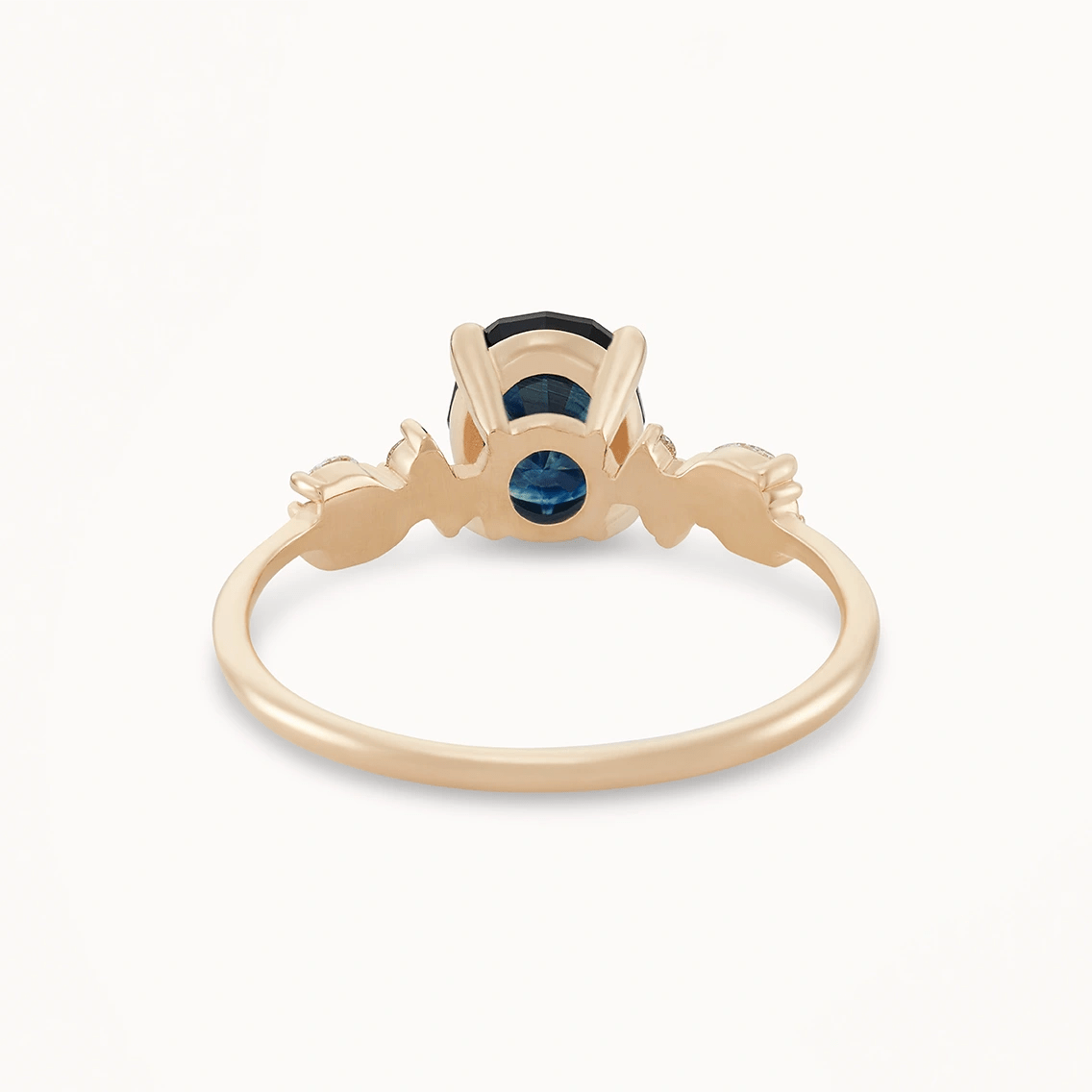 14K Yellow Gold Blue Oval Sapphire Ring - Unique One of a Kind Jewelry for Anniversary, Engagement & Special Occasions