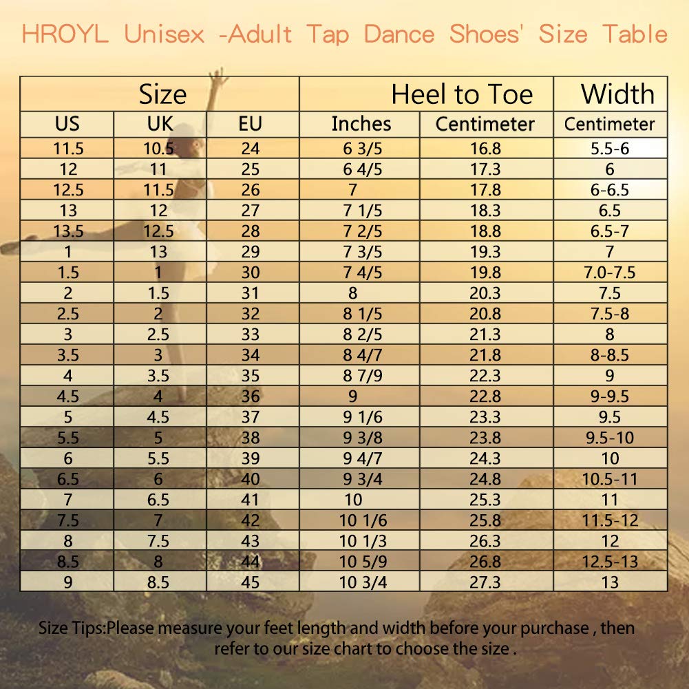 HROYL Unisex Tap Dance Shoes for Jazz & Performance