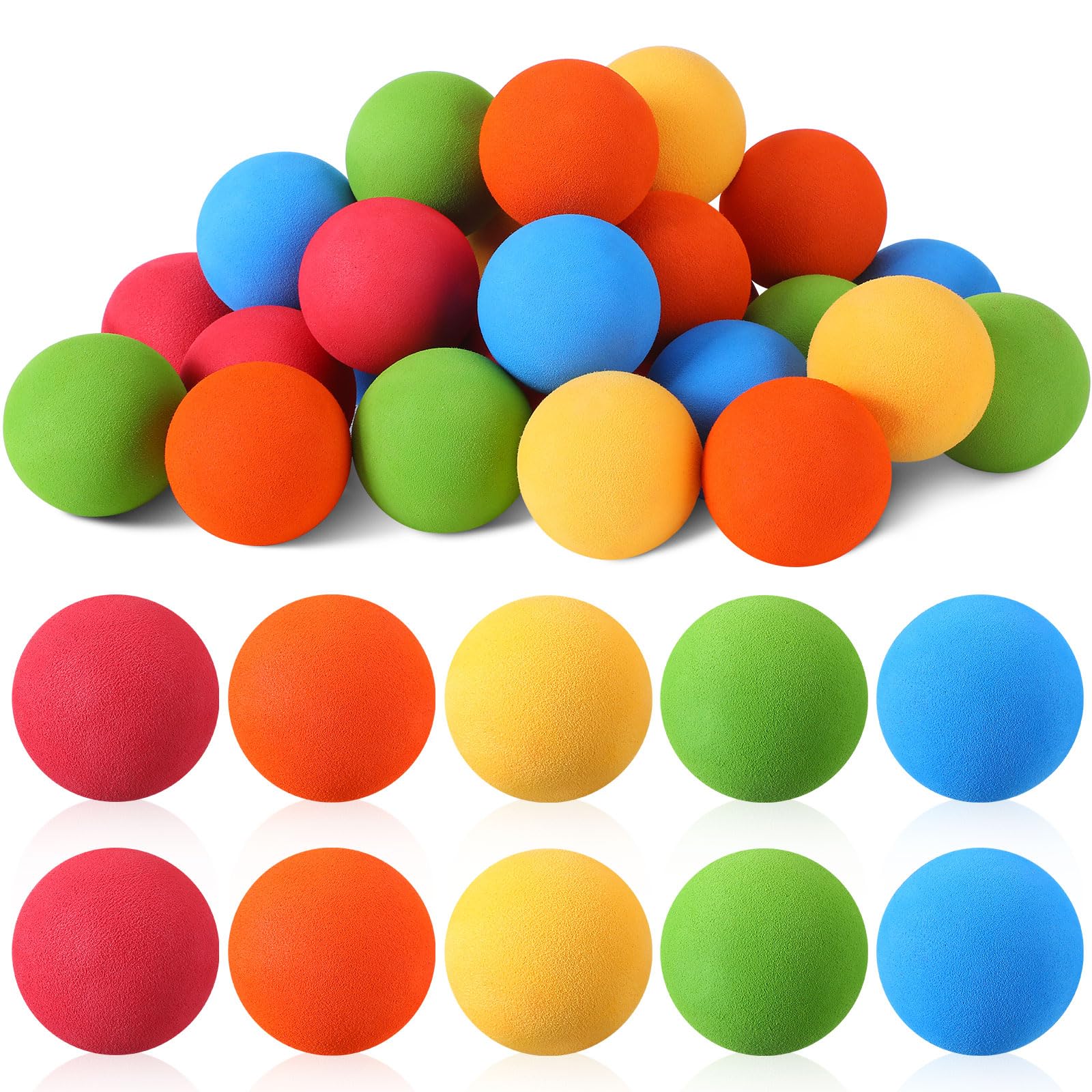 Syhood 24-Piece Soft Foam Hockey Balls Set for Kids - 2 Inch Mini Indoor Floor Hockey Balls with Assorted Colors - Perfect for Mini Stick Nets, Birthday Parties & Family Game Nights