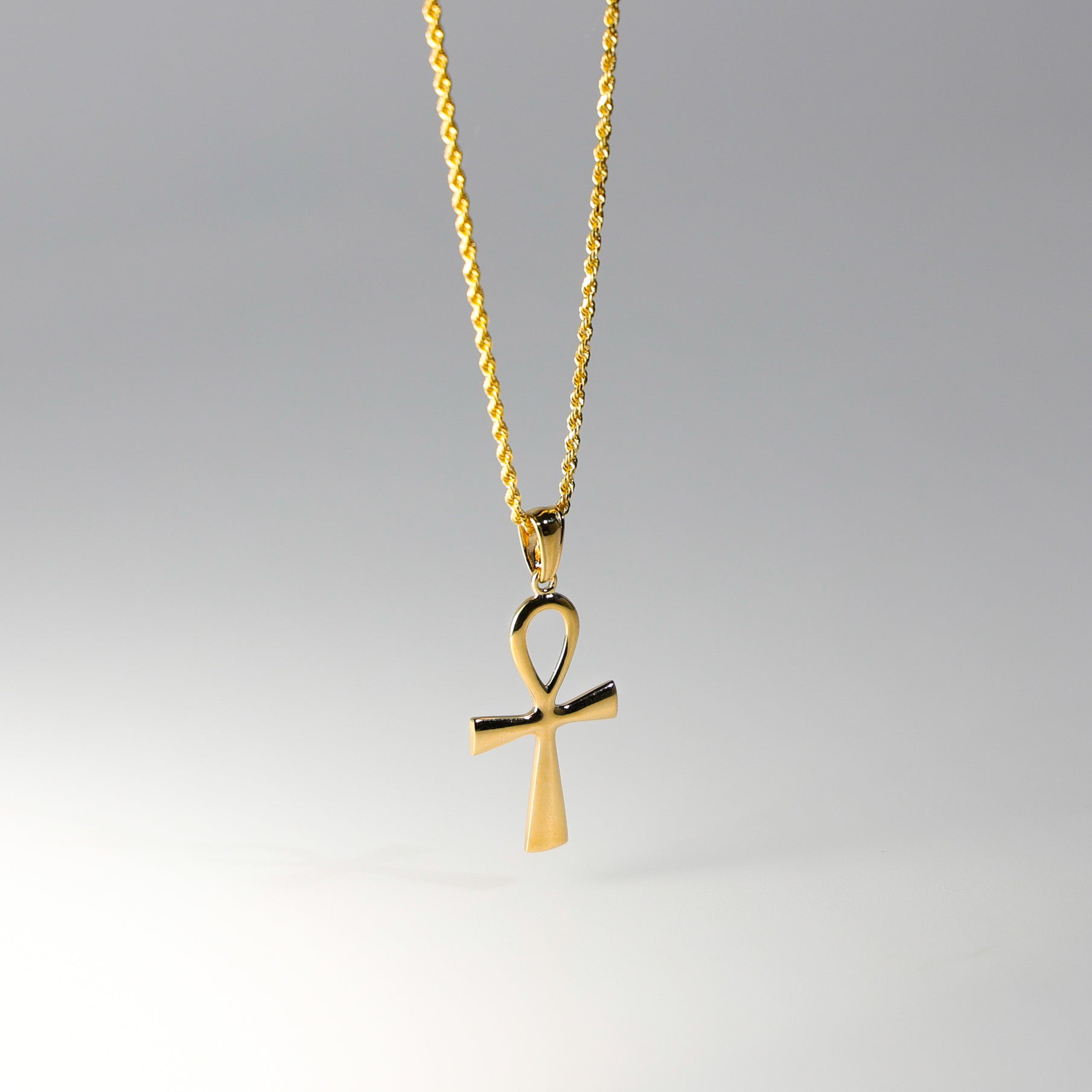 Gold Large Ankh Cross Pendant Necklace - Religious Egyptian Symbol Jewelry - Perfect for Spiritual Protection, Meditation & Fashion Accessories