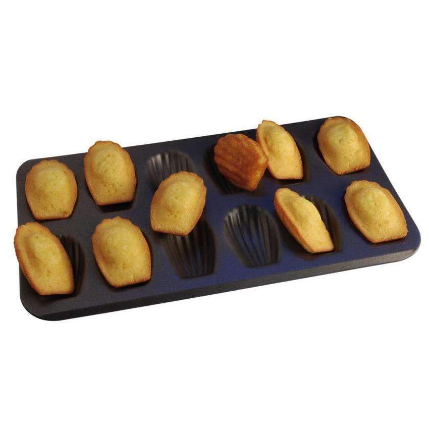 Non-Stick Madeleine Baking Molds - Premium Carbon Steel French Cake Pan with Stamped Design - Perfect for Home Baking, Tea Parties & Gift Giving