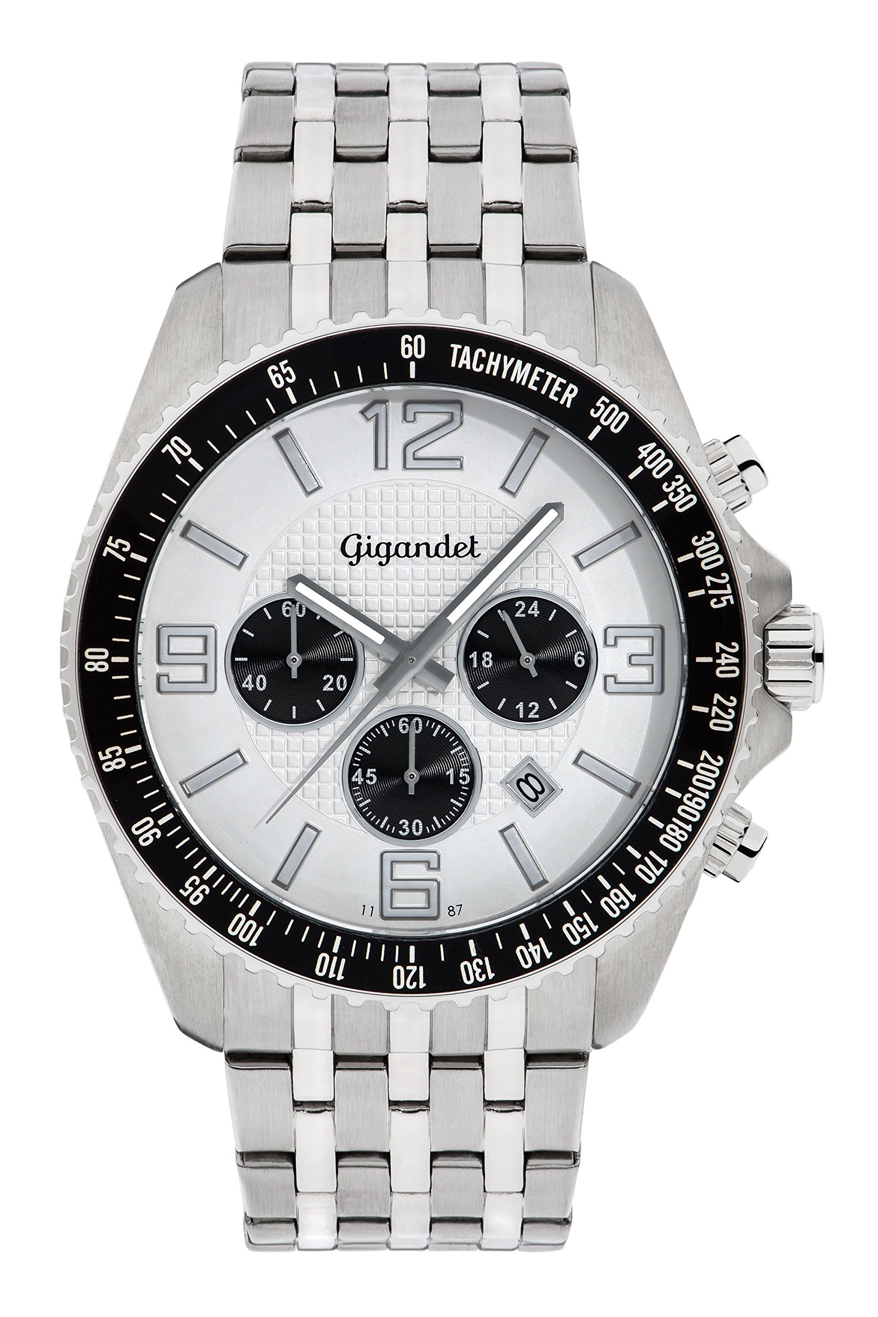 Gigandet Fast Track Men's Chronograph Analog Quartz Watch - Silver & Black (Model G12-004) | Stylish Dress Watch for Business, Formal Events & Everyday Wear