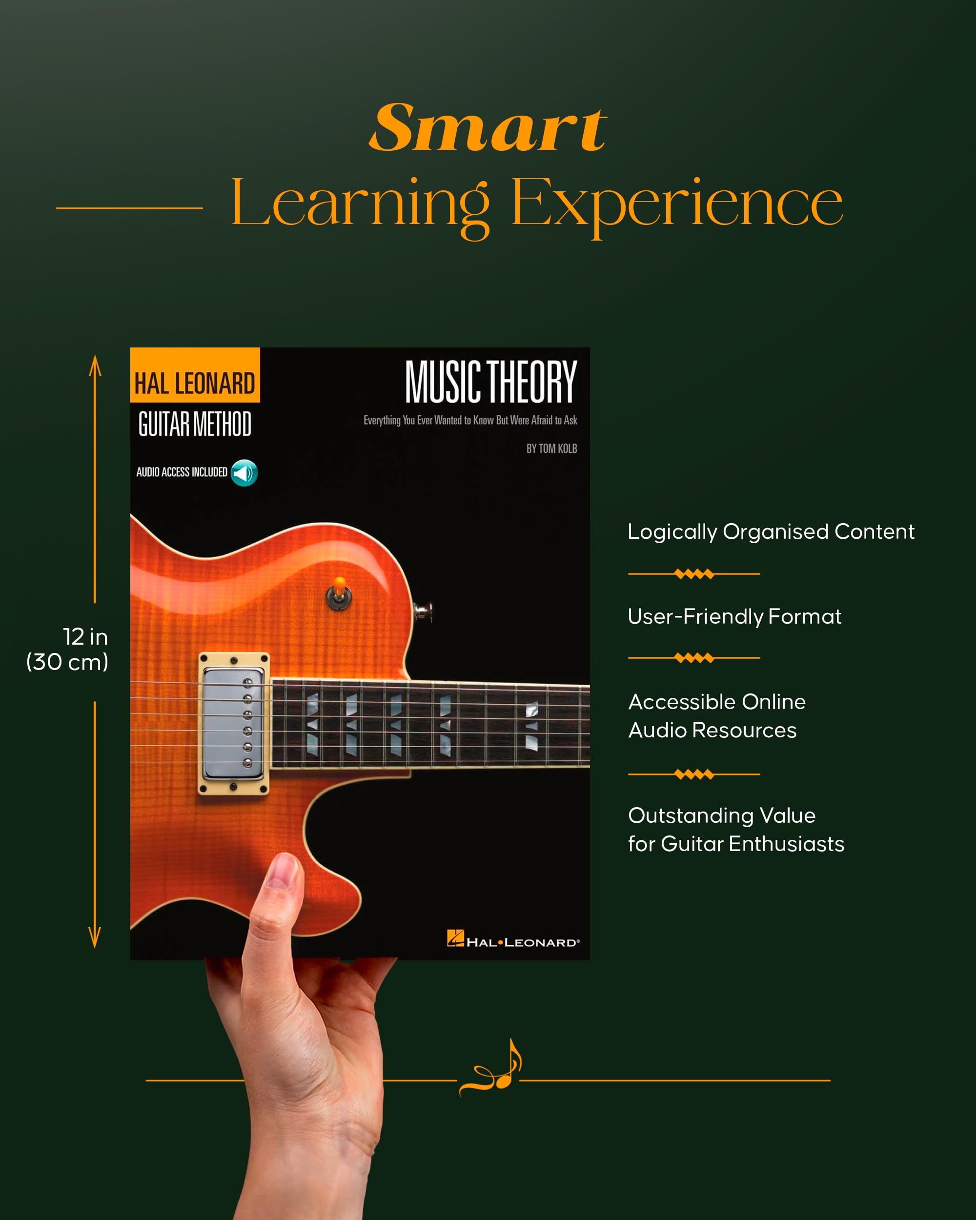 Hal Leonard Guitar Method: Music Theory for Guitarists Book with Online Audio - 94 Tracks, Step-by-Step Lessons & Easy-to-Read Scales | Perfect for Beginners & Self-Learning | Home Practice, Music Classes & Performance Preparation