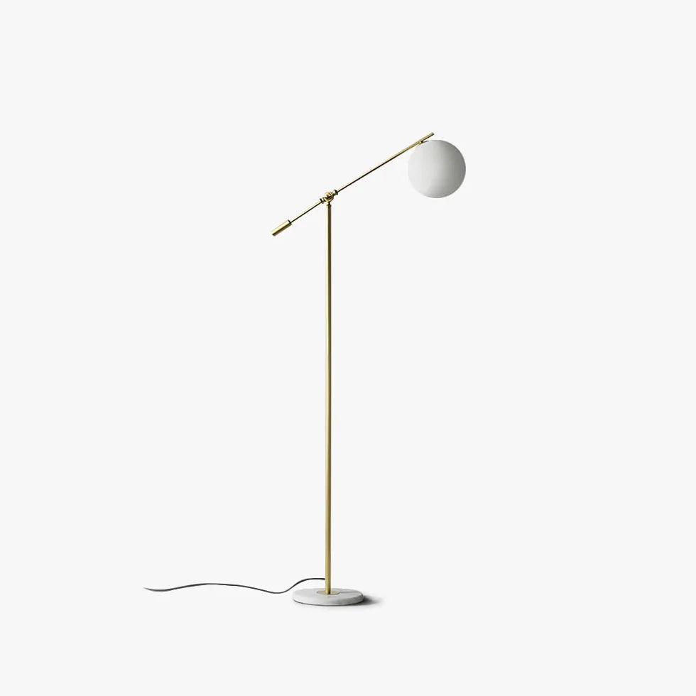 Modern Adjustable White Glass Globe Floor Lamp - Perfect for Living Room, Bedroom, and Office Lighting Decor