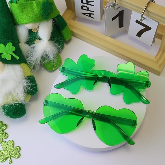 24/12/8/4PCS Shamrock Glasses for St. Patrick's Day - Fun Green Party Accessories for Women & Men - Perfect for Irish Themed Parties, Parades & Pub Crawls