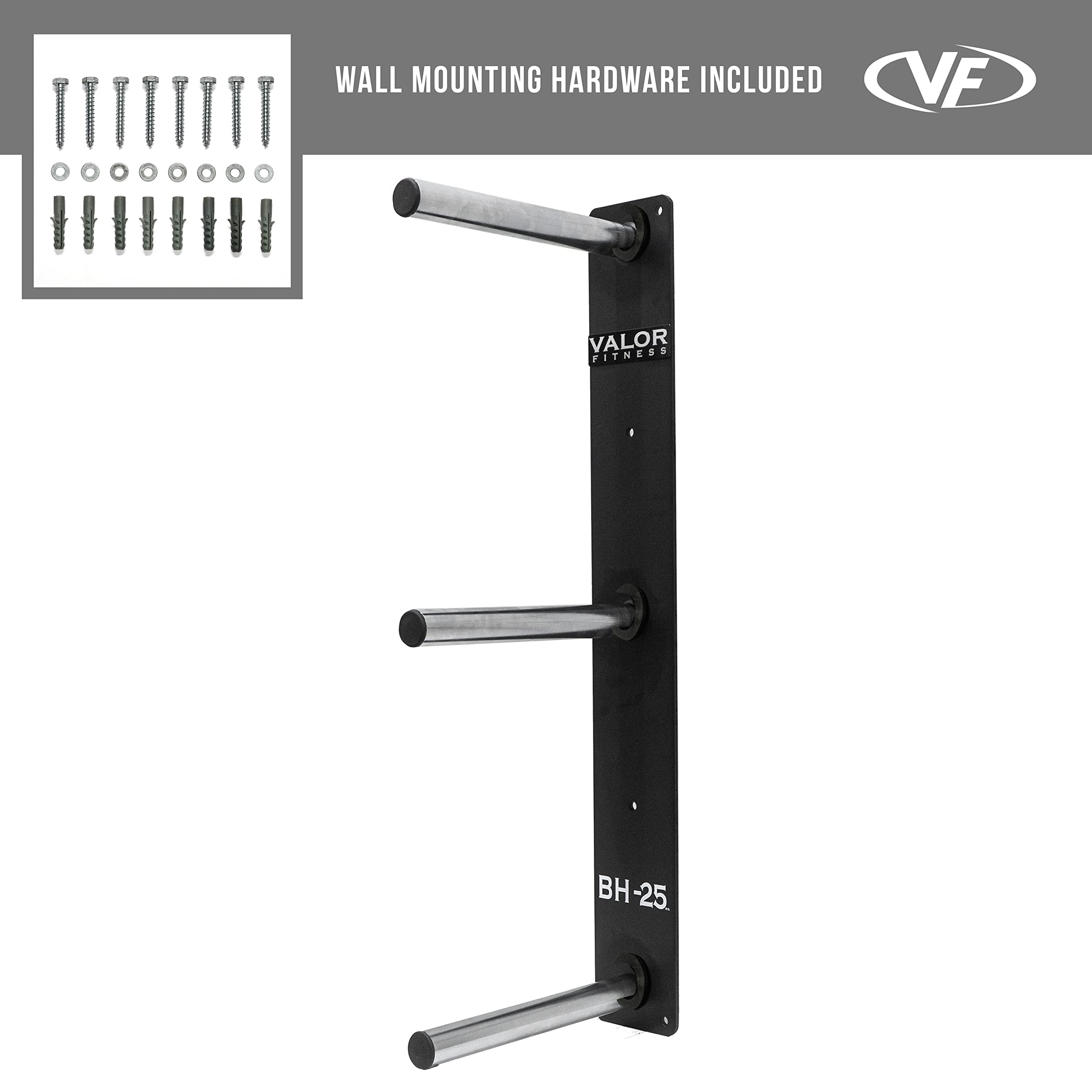Valor Fitness Wall Mounted Weight Plate Storage Rack - Heavy Duty Bumper & Olympic Plate Holder - Perfect for Home Gym, CrossFit, and Commercial Fitness Centers