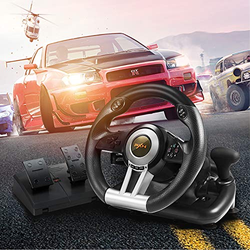 PXN V3II Racing Wheel - USB Steering Wheel with Pedals for PC, PS4, Xbox & Switch - Perfect for Racing Sims & Gaming