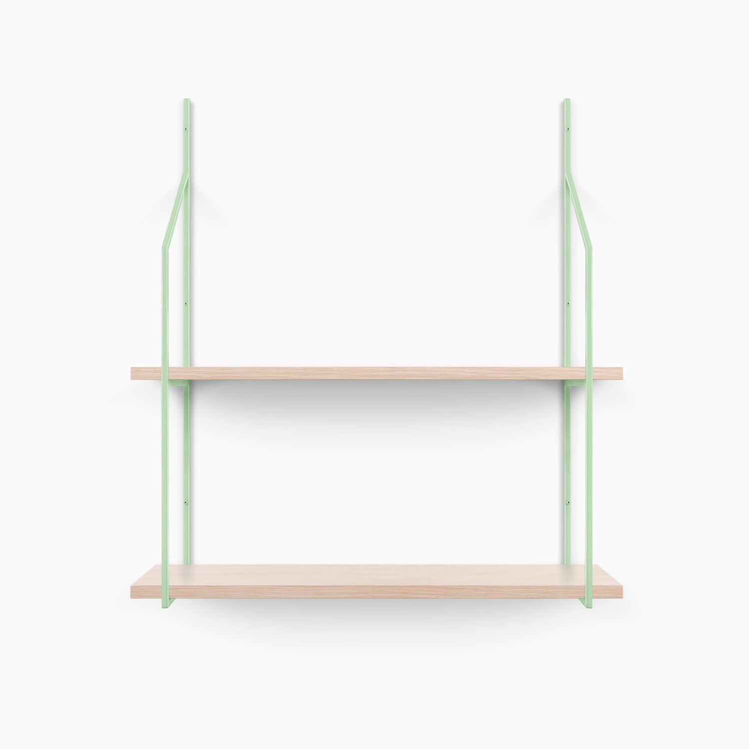 Verne Glazed White Oak 2-Tiered Shelf - Rustic Wooden Wall Mounted Display Shelf for Living Room, Bedroom & Kitchen Decor