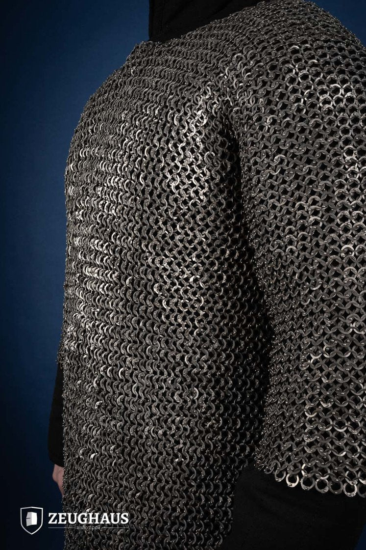 Stainless Steel Chainmail Haubergeon Flat Ring Riveted 9mm - Medieval Armor for LARP, Cosplay & Renaissance Faires